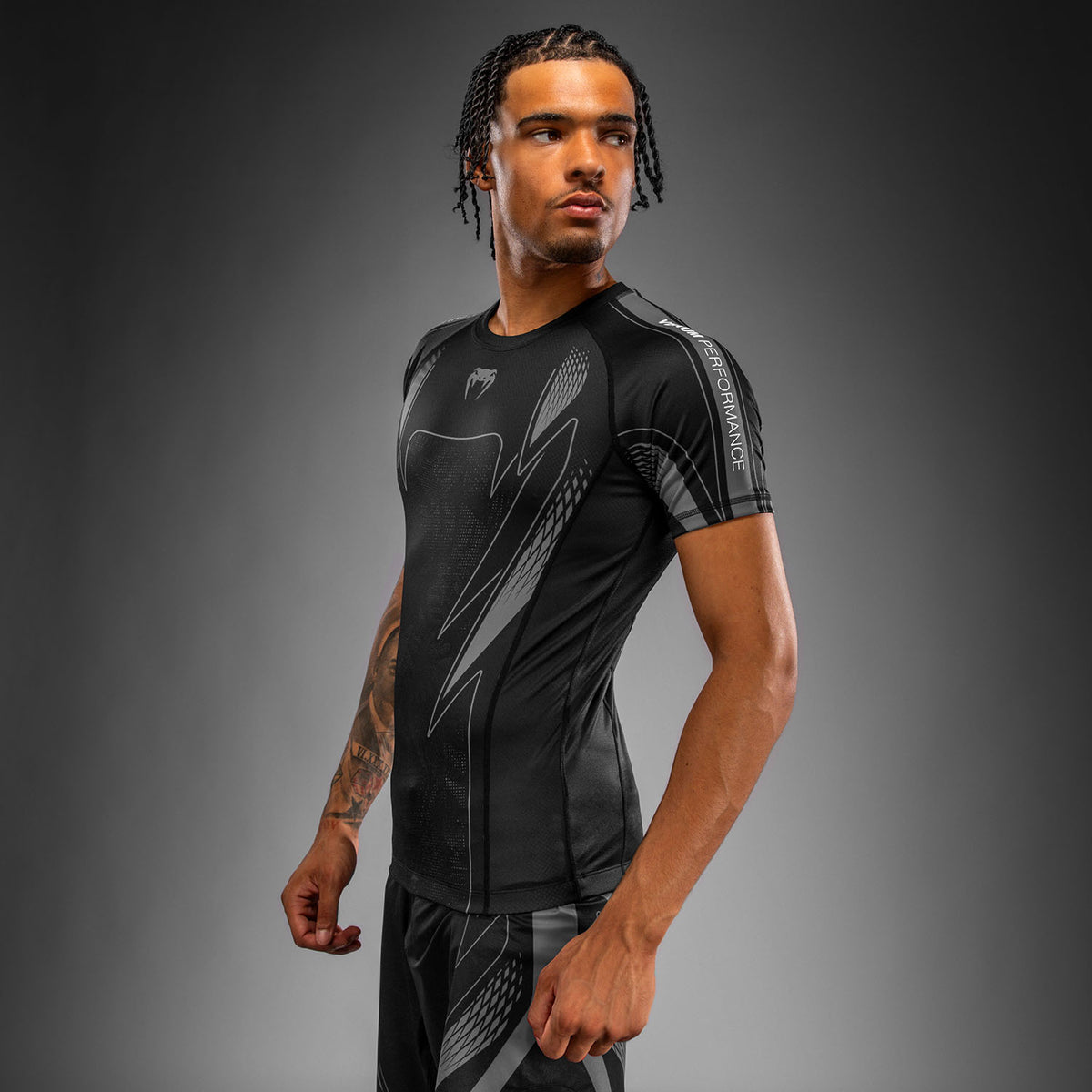 Rashguard à manches courtes Venum Amazonia Reborn - Noir/Gris