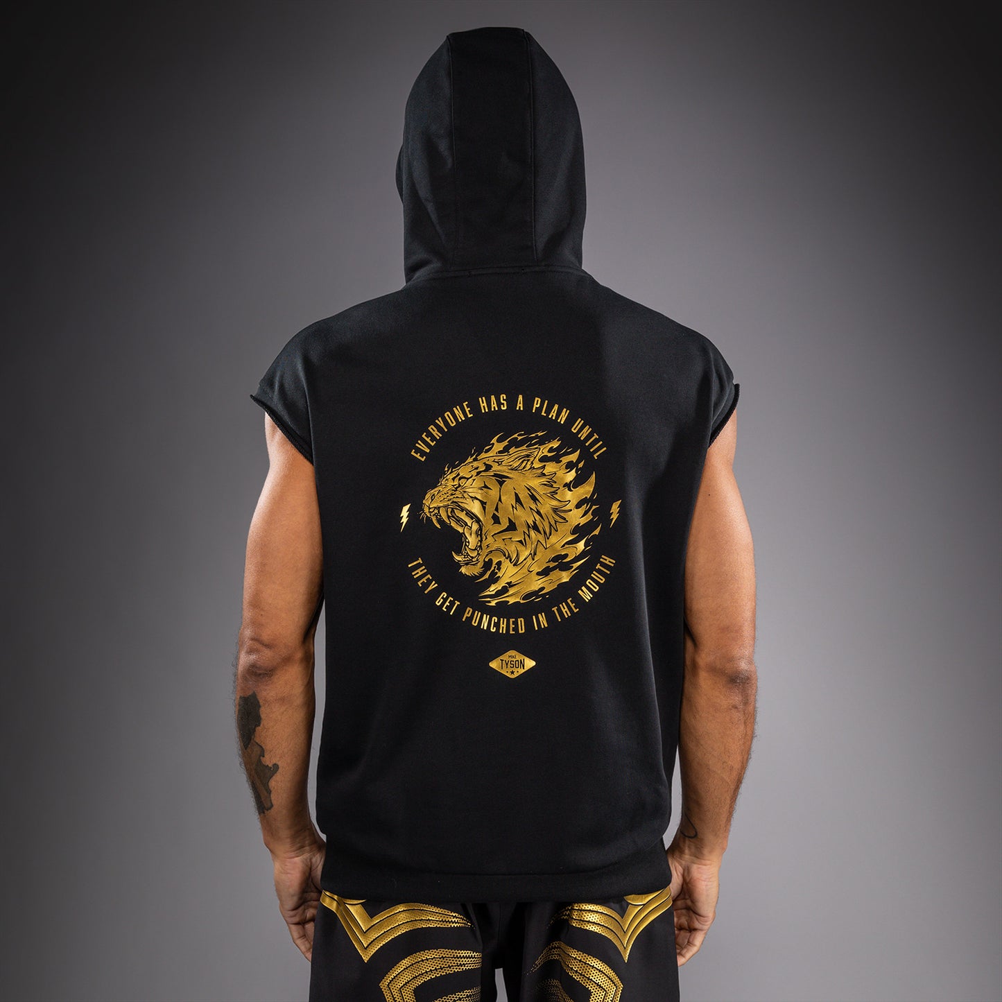 Sweat à capuche Sans Manches Venum x Mike Tyson Tiger - Noir/Or