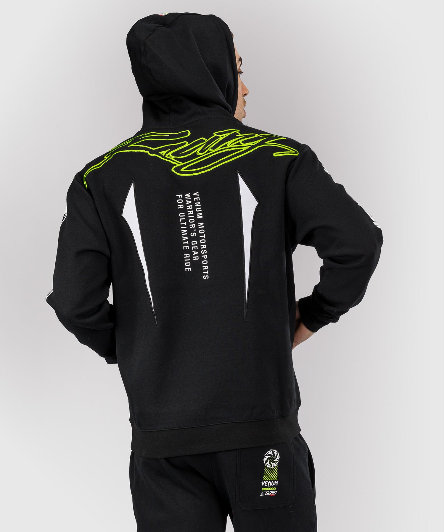 Sweat à capuche pour Hommes Venum x Bud Racing - Noir/Blanc/Citron Vert - product-type_Sweatshirts