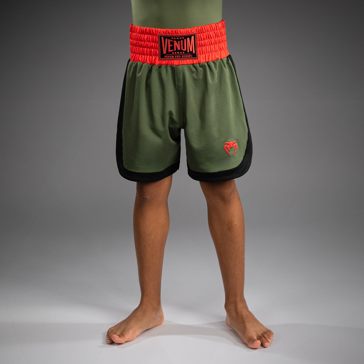 Short de Boxe pour Enfants Venum Classic - Vert militaire/Orange - product-type_Shorts de boxe