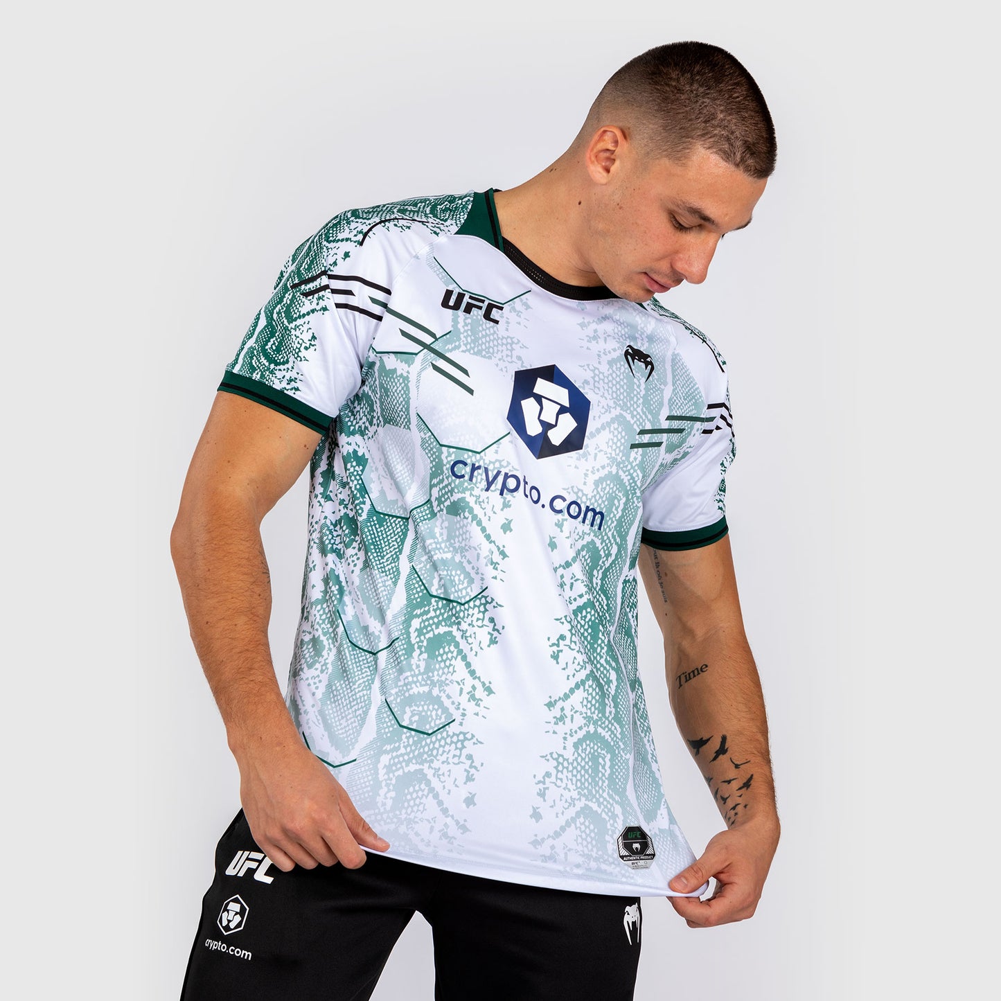 T-shirt Technique pour Hommes UFC Adrenaline by Venum Authentic Fight Night - Emerald Edition - Blanc/Vert - product-type_T-Shirts Dry Tech