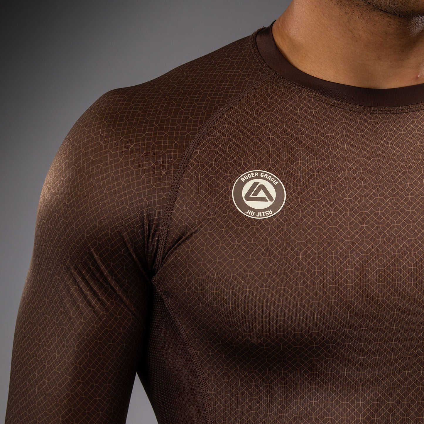 Rashguard à Manches Longues Venum x Roger Gracie Academy - Marron Foncé - product-type_T-Shirts de Compression