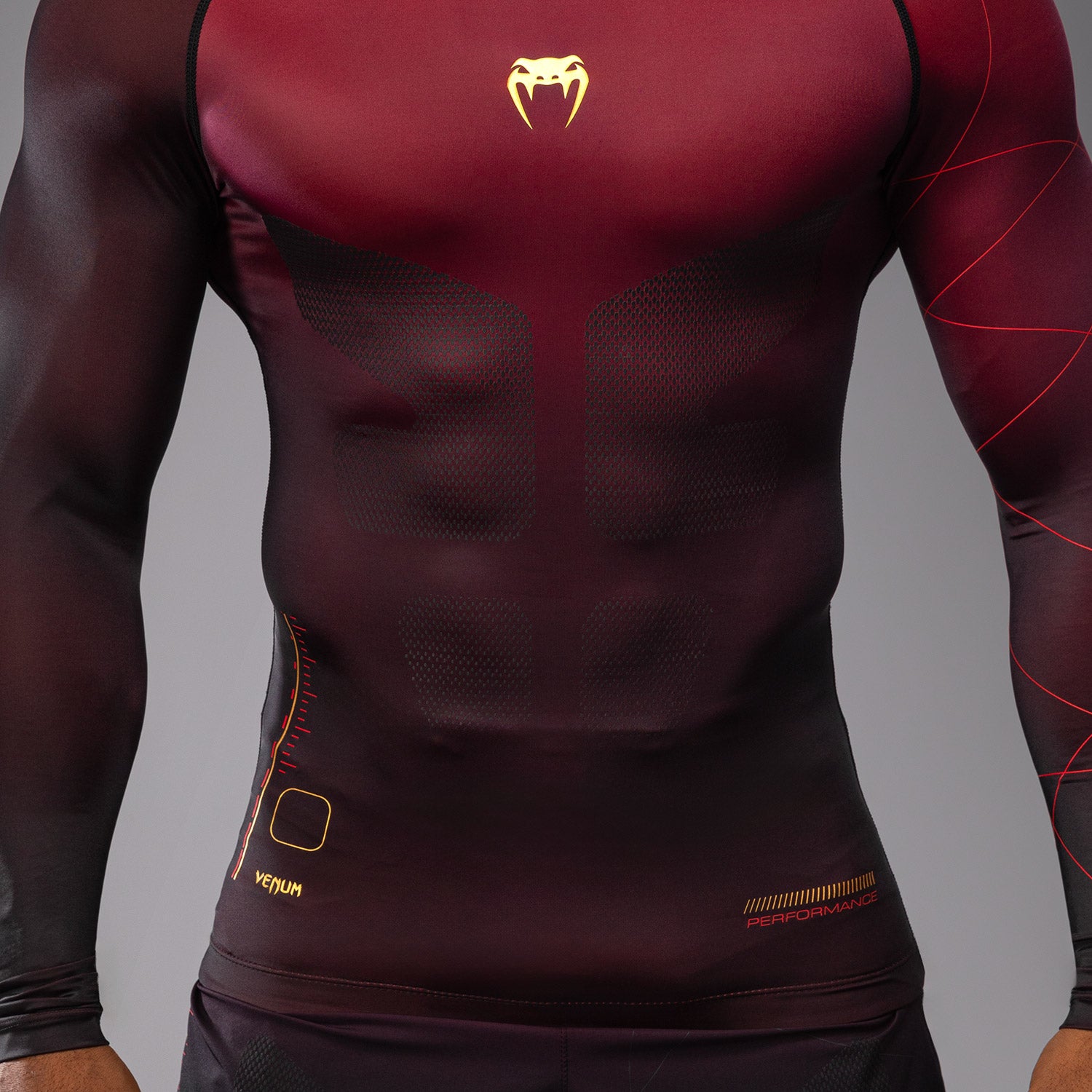 Rashguard Manches Longues Venum Tactical XT- Noir/Bordeaux/Or - product-type_T-Shirts de Compression