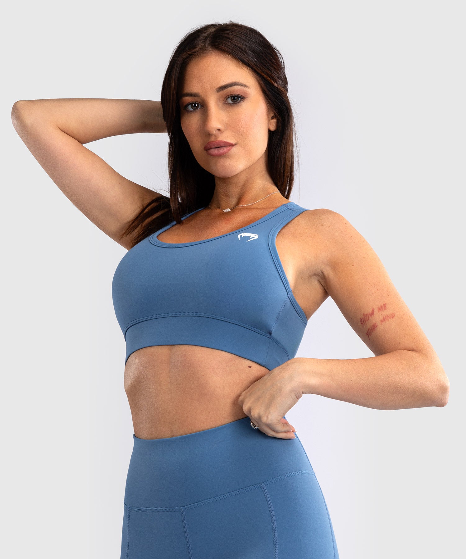 Brassiere de Sport Venum Essential Medium Impact pour Femmes Bleu Tempete