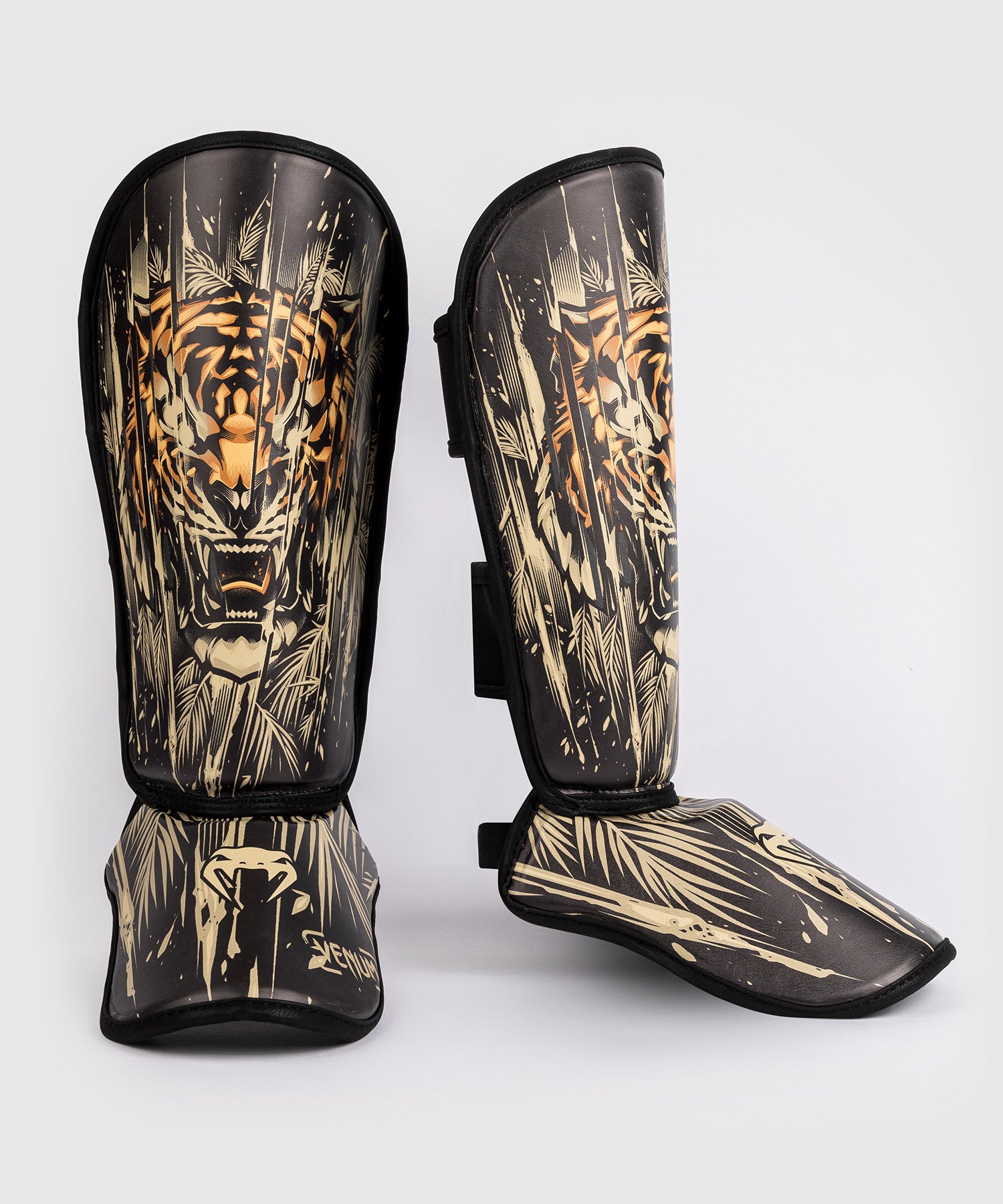 Protège-Tibias Venum Tiger pour Enfants - Noir/Orange Néon - product-type_Protège-tibias
