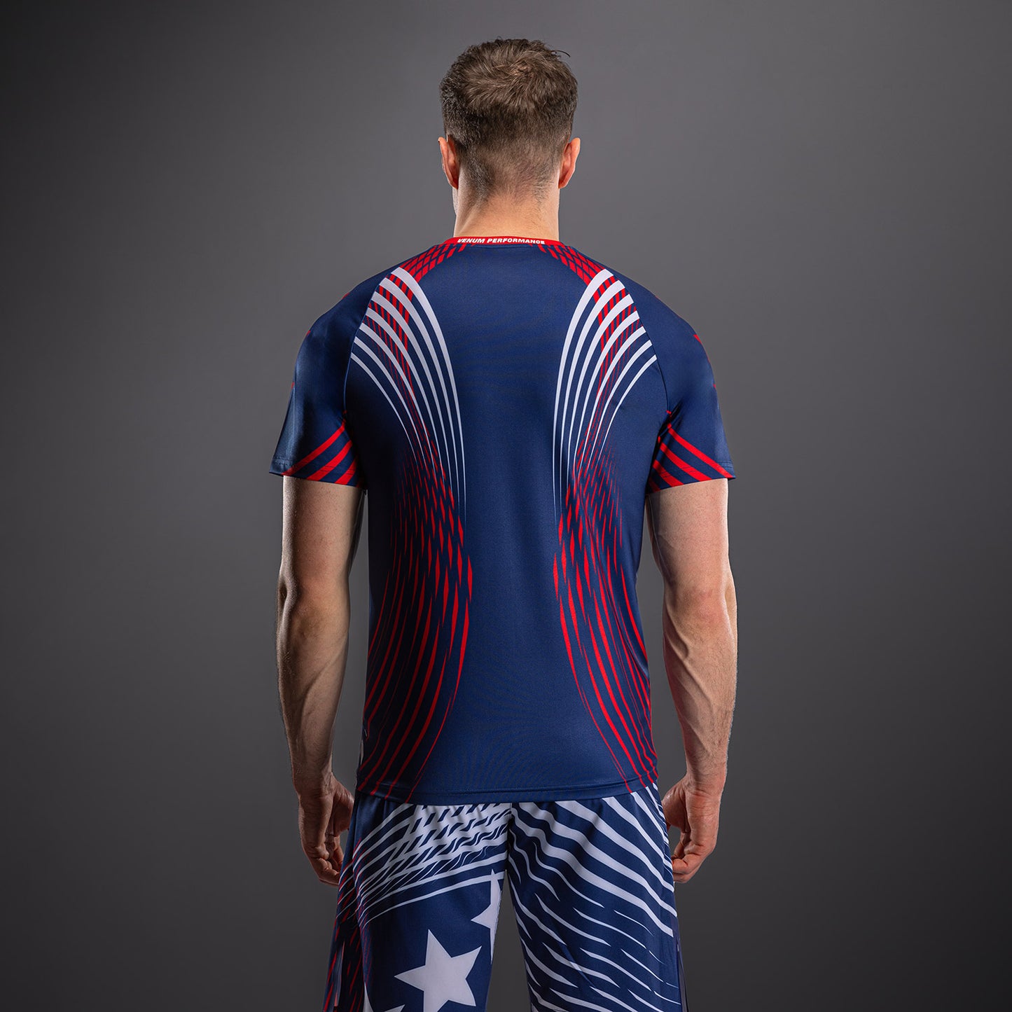 UFC Freedom 250 by Venum Authentic Fight Night Maillot Walkout Personnalisé pour homme - Bleu - product-type_T-Shirts Dry Tech