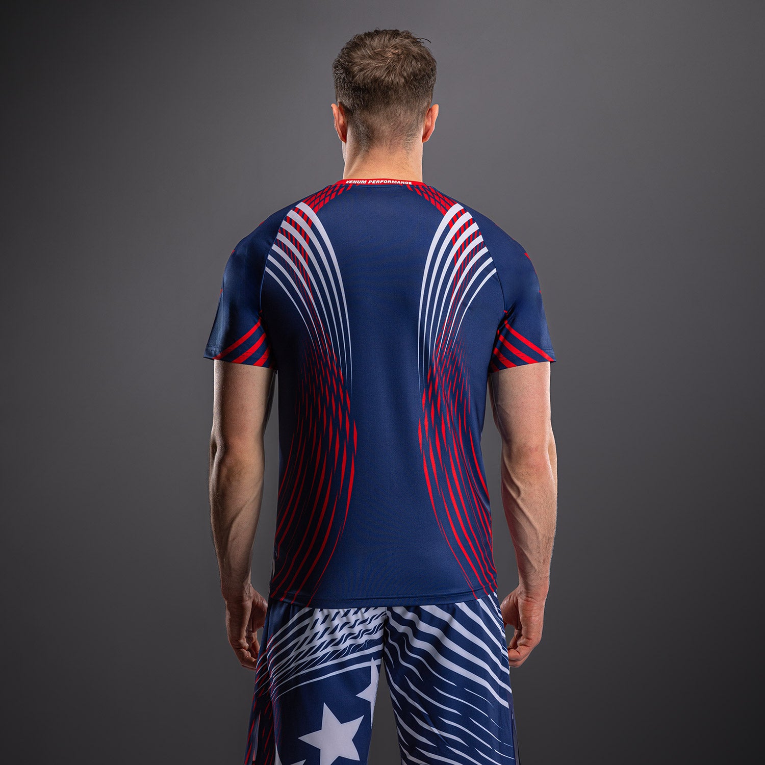 UFC Freedom 250 by Venum Authentic Fight Night Maillot Walkout Personnalisé pour homme - Bleu - product-type_T-Shirts Dry Tech