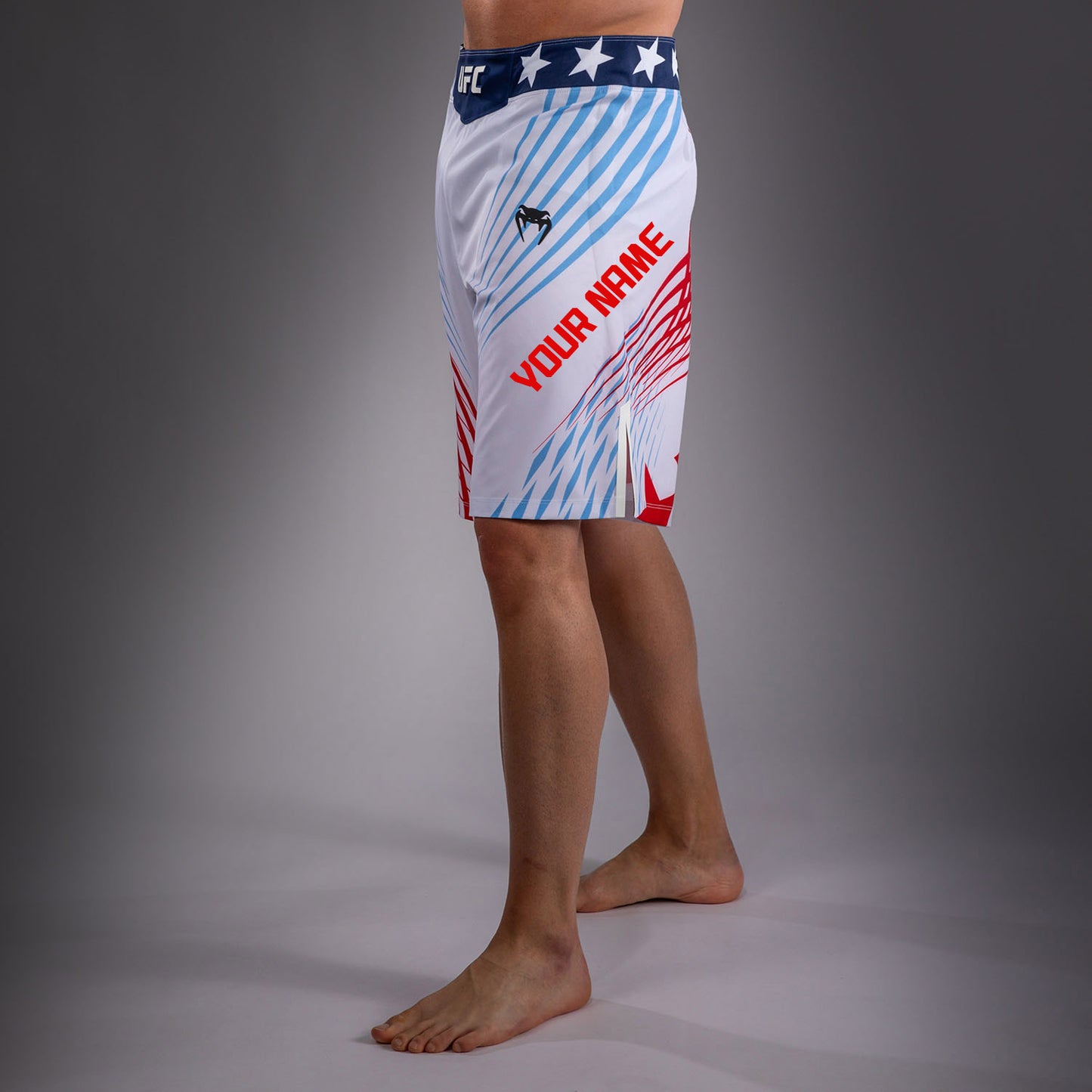 UFC Freedom 250 by Venum Authentic Fight Night Short de combat Personnalisé coupe longue pour homme - Blanc - product-type_Shorts de MMA