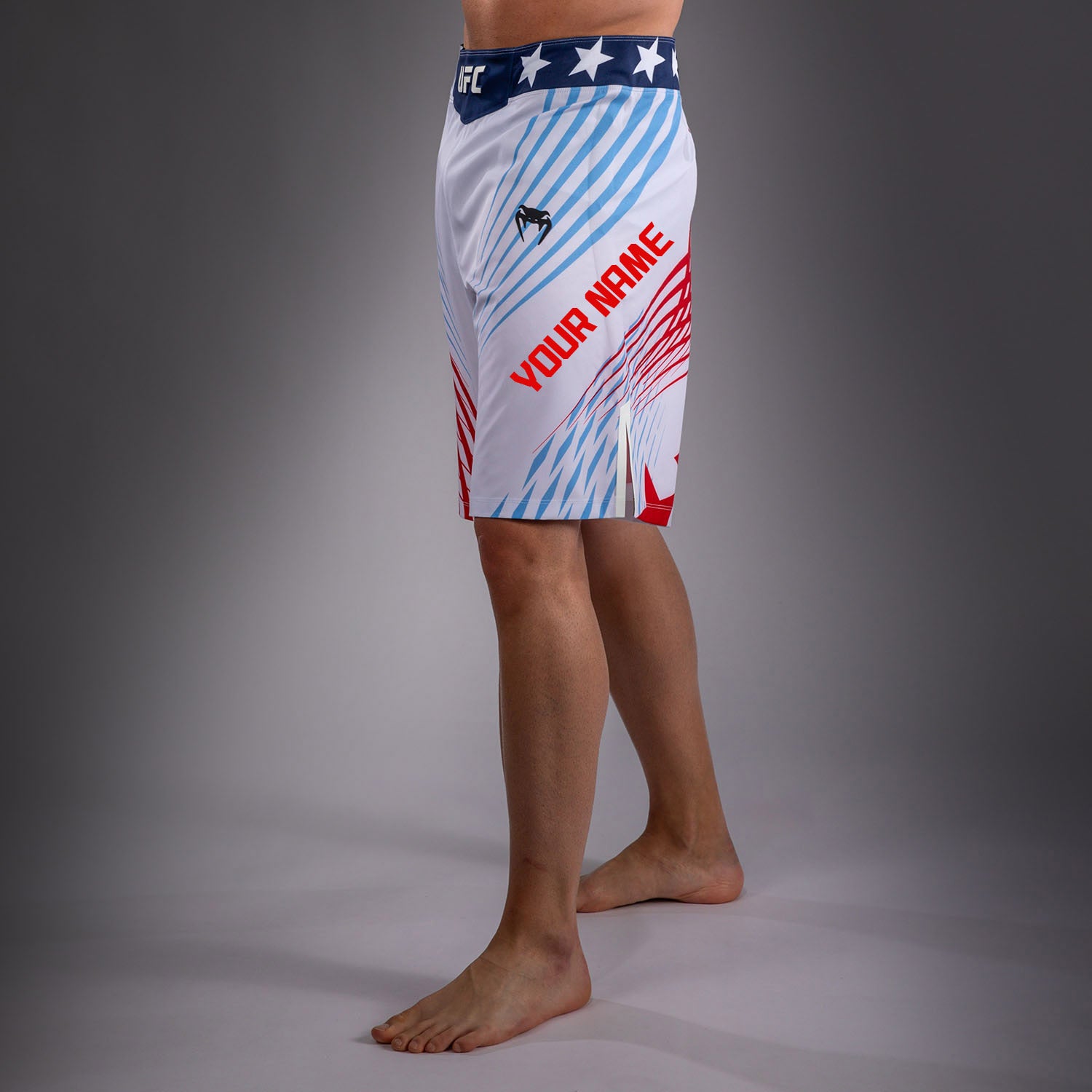 UFC Freedom 250 by Venum Authentic Fight Night Short de combat Personnalisé coupe longue pour homme - Blanc - product-type_Shorts de MMA