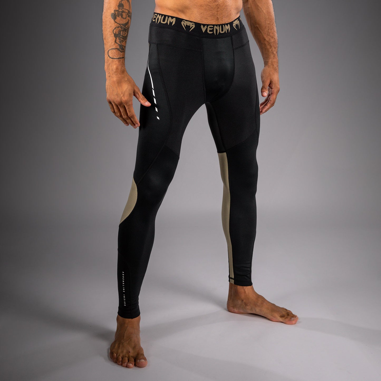 Pantalon de Compression Venum Adrenaline – Noir/Sable - product-type_Pantalons de Compression