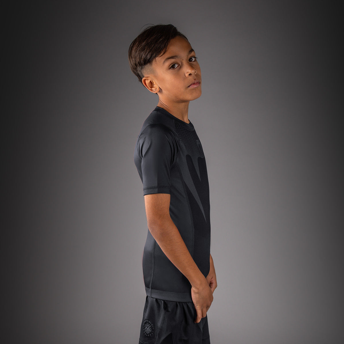 Rashguard manches courtes pour Enfant Venum Attack - Noir/Or