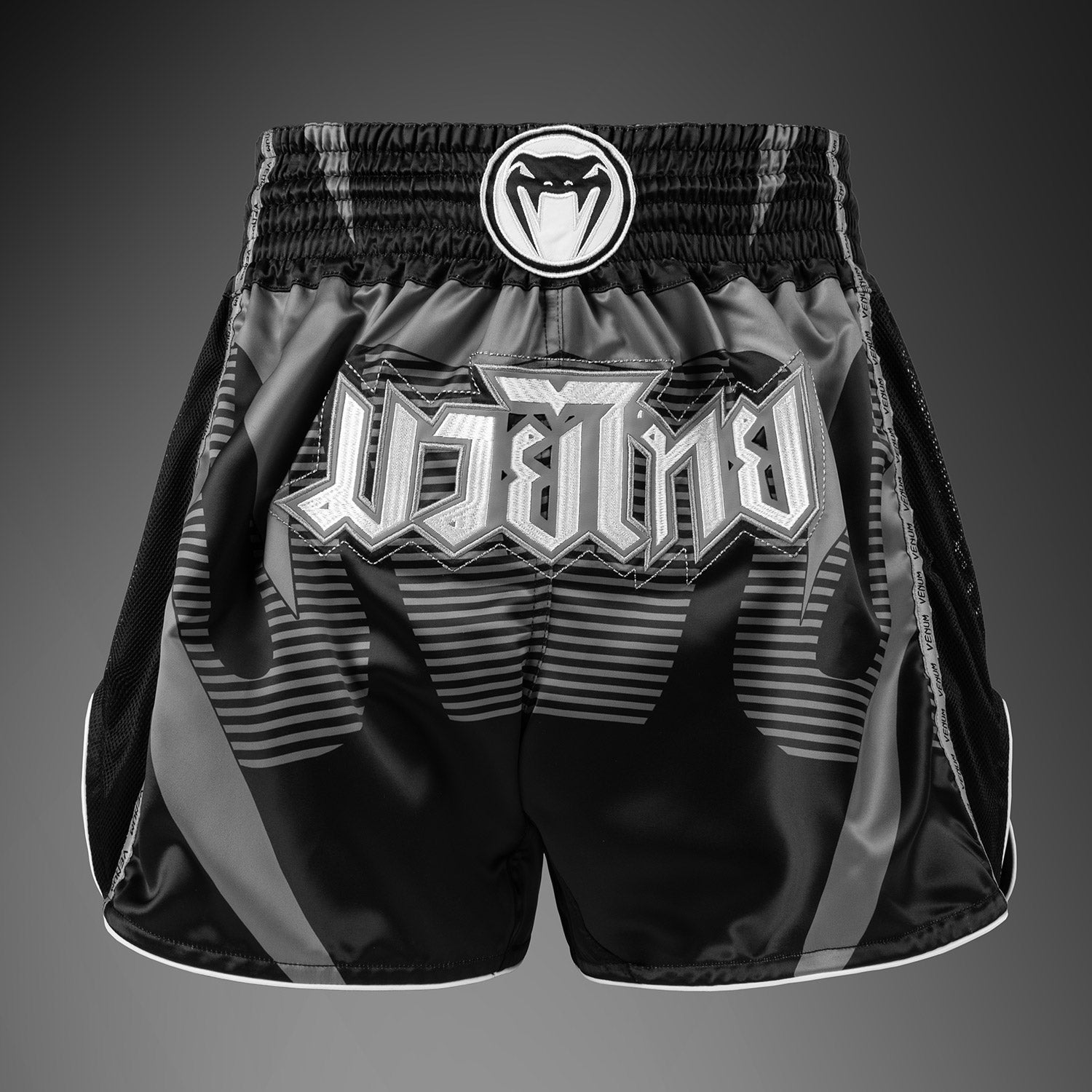 Short de Muay Thai Venum Adrenaline – Noir/Gris Argenté - product-type_Shorts de Muay Thai