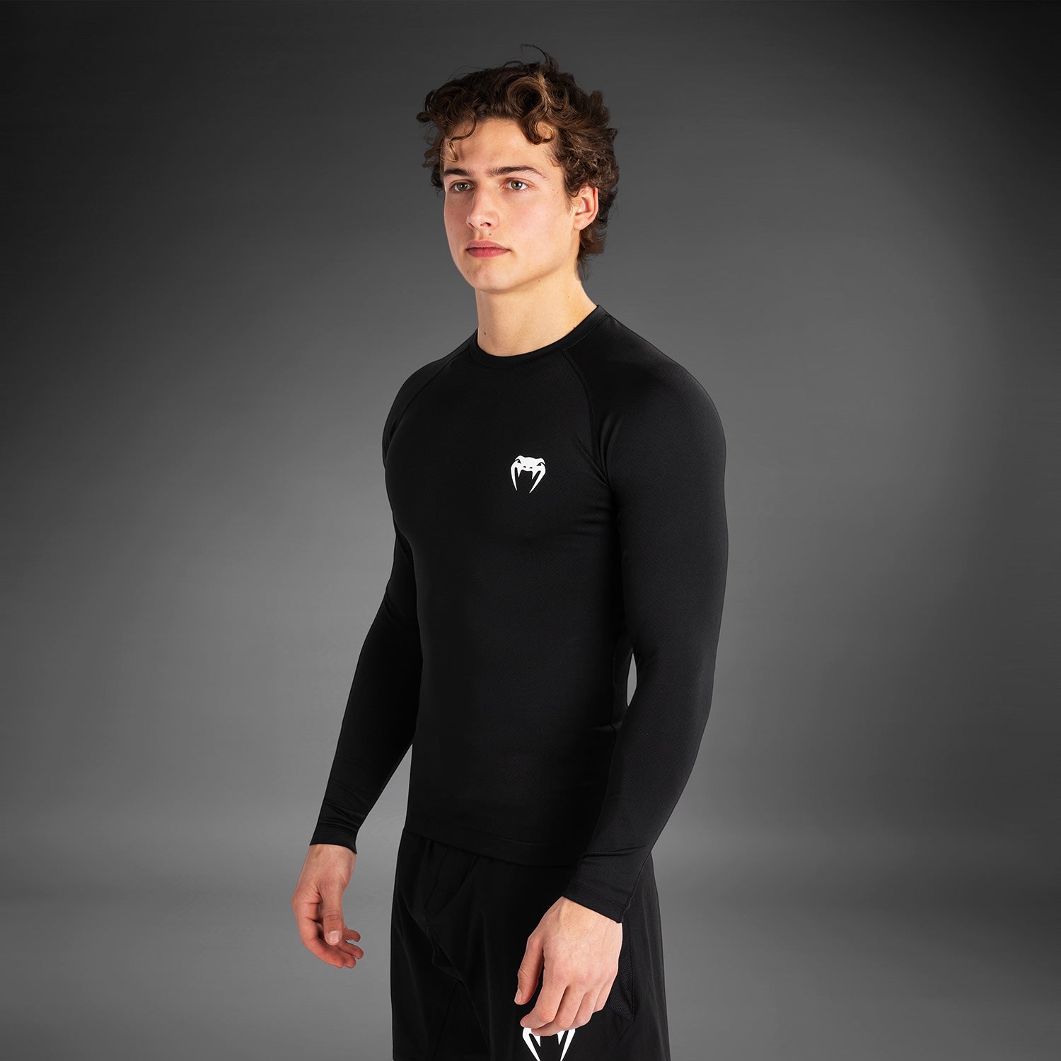Rashguard à manches longues pour hommes Venum Contender - Noir/Blanc - product-type_T-Shirts de Compression