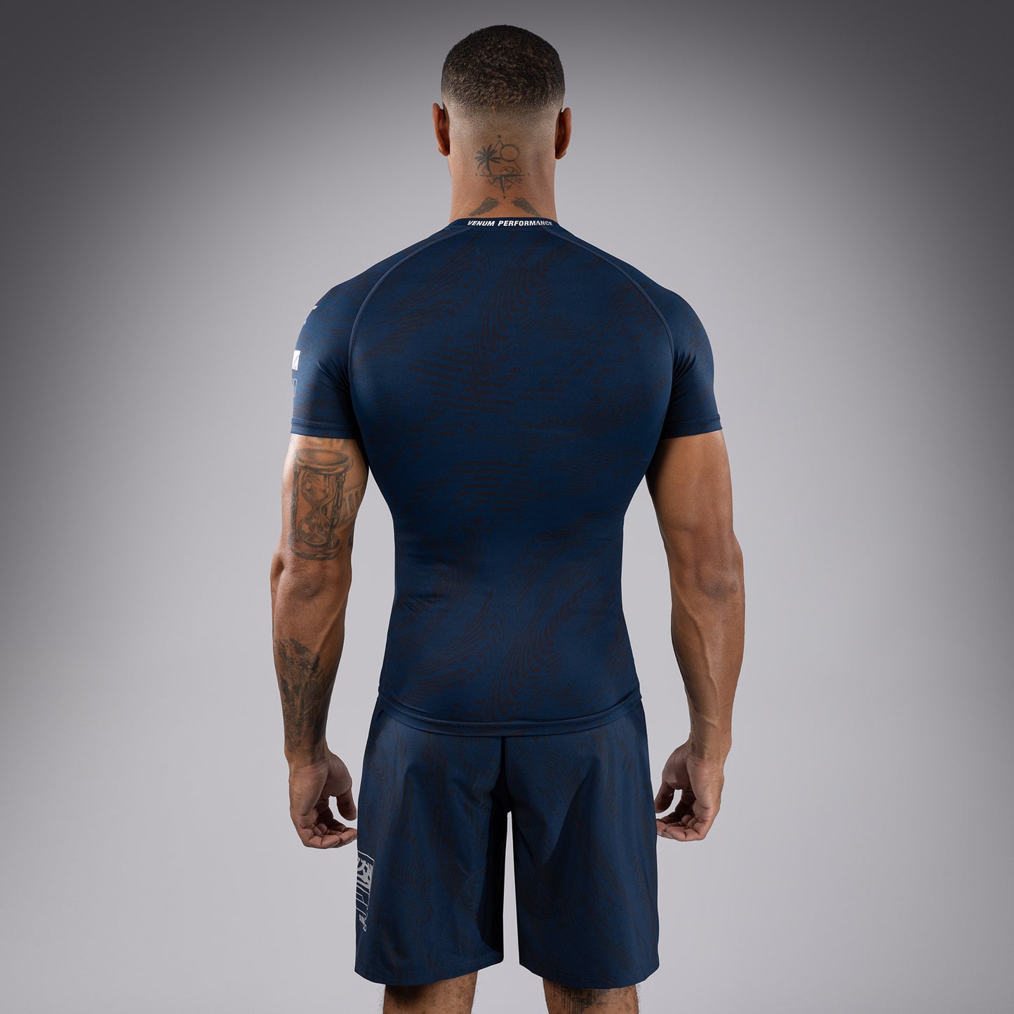 Rashguard Performance à Manches Courtes pour Hommes UFC Fusion by Venum Fight Week - Bleu Océanique - product-type_T-Shirts de Compression