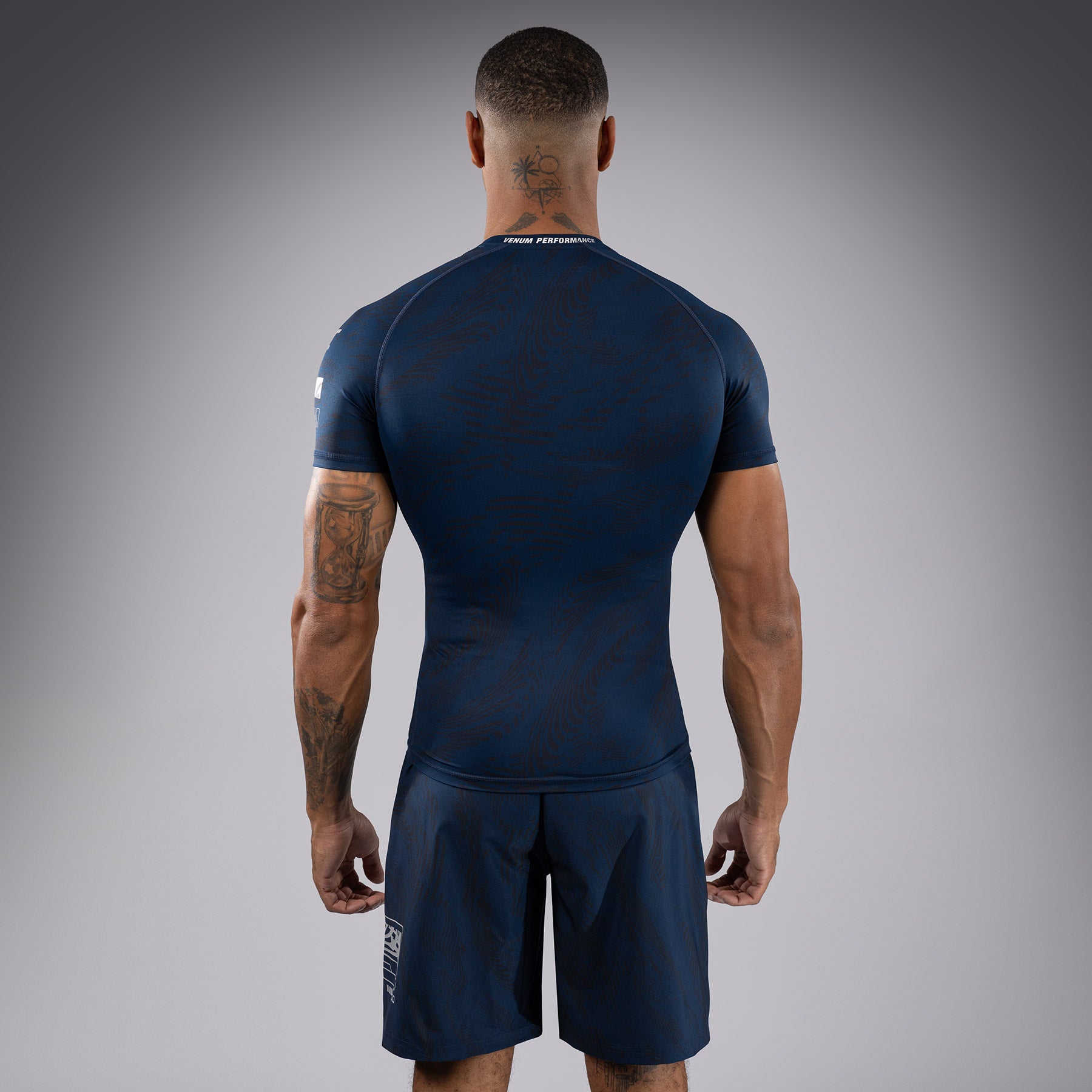 Rashguard Performance à Manches Courtes pour Hommes UFC Fusion by Venum Fight Week - Bleu Océanique - product-type_T-Shirts de Compression