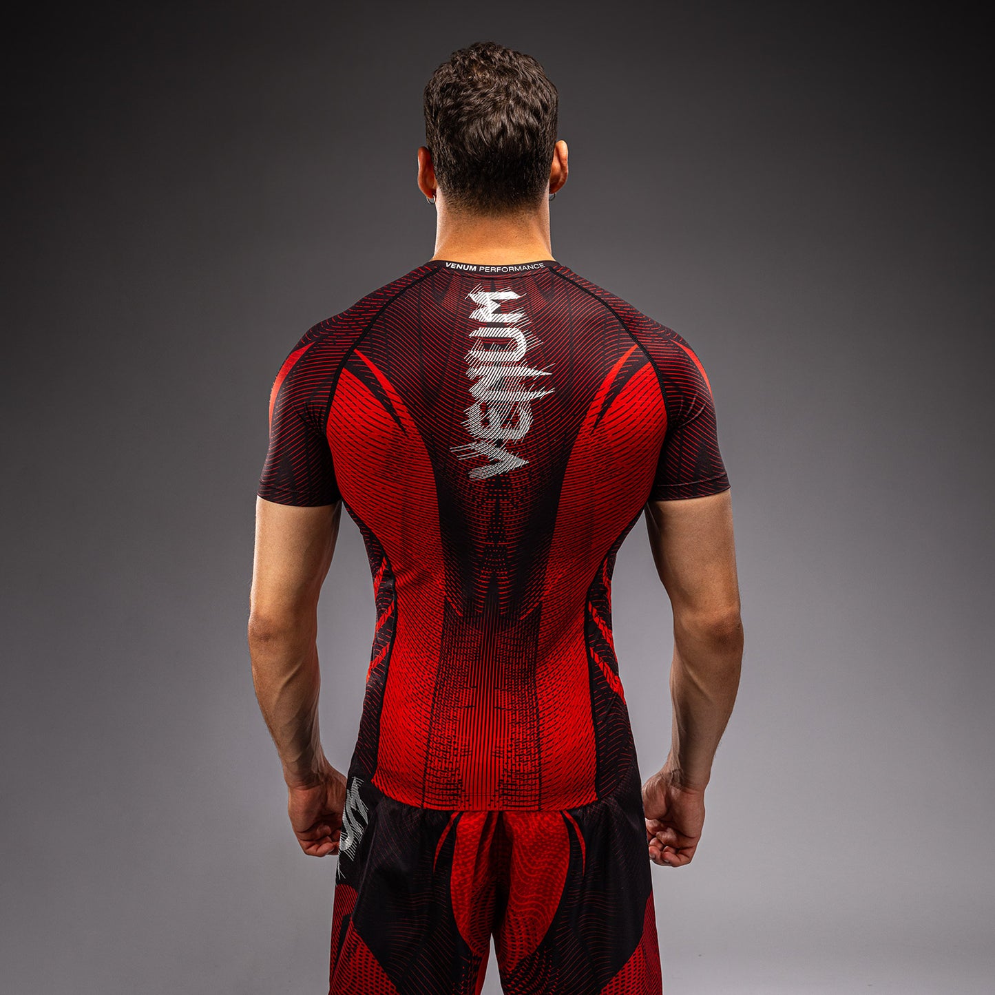 Rashguard à Manches Courtes Venum Galactic 3.0 - Rouge/Argent