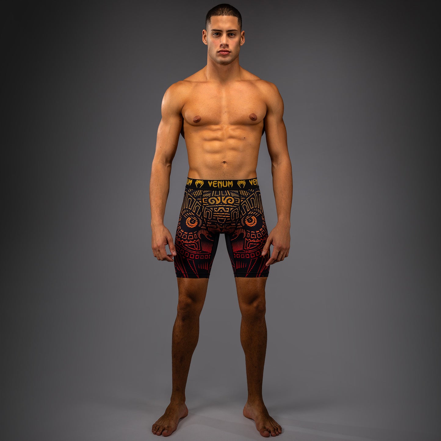 Short de Compression Venum Quetzal Fury - Noir/Rouge Fury/Mandarine