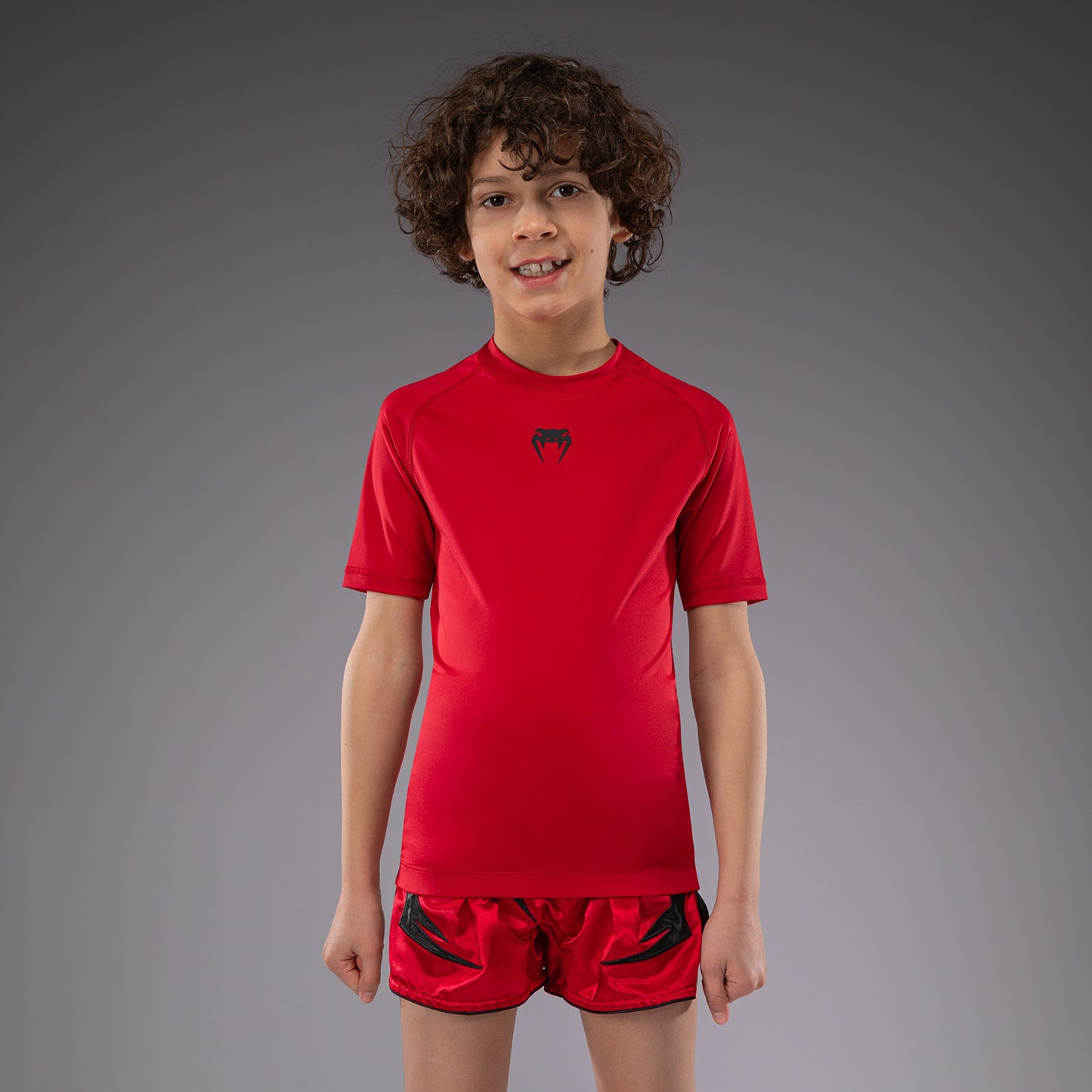 Rashguards Manches Courtes pour Enfants Venum Contender - Rouge Cerise - product-type_T-Shirts de Compression
