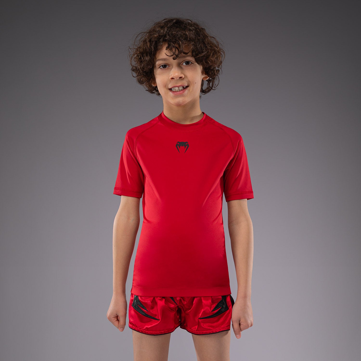 Rashguards Manches Courtes pour Enfants Venum Contender - Rouge Cerise - product-type_T-Shirts de Compression