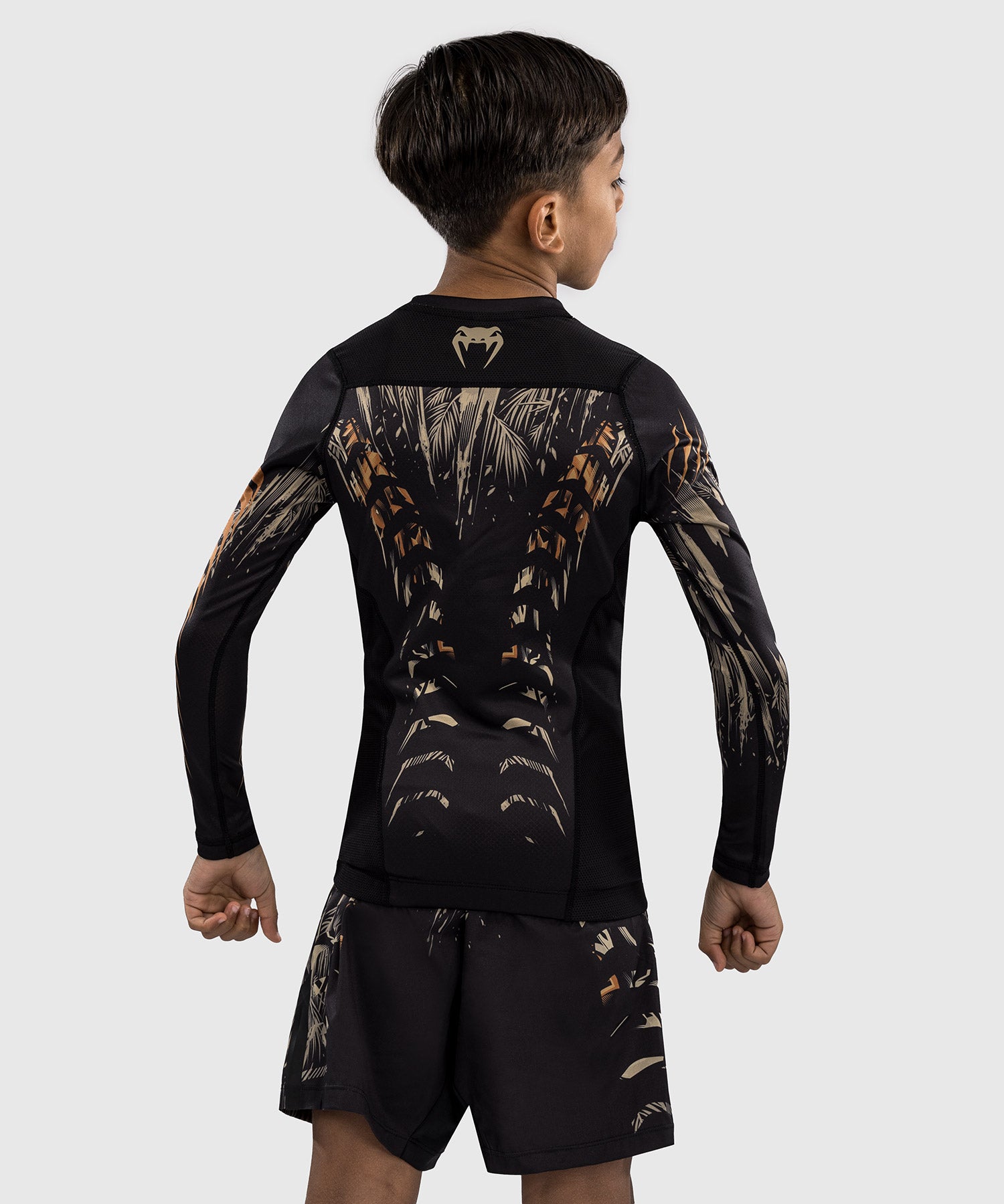 Rashguard à Manches Longues Venum Tiger pour Enfants - Noir/Orange Néon - product-type_T-Shirts de Compression