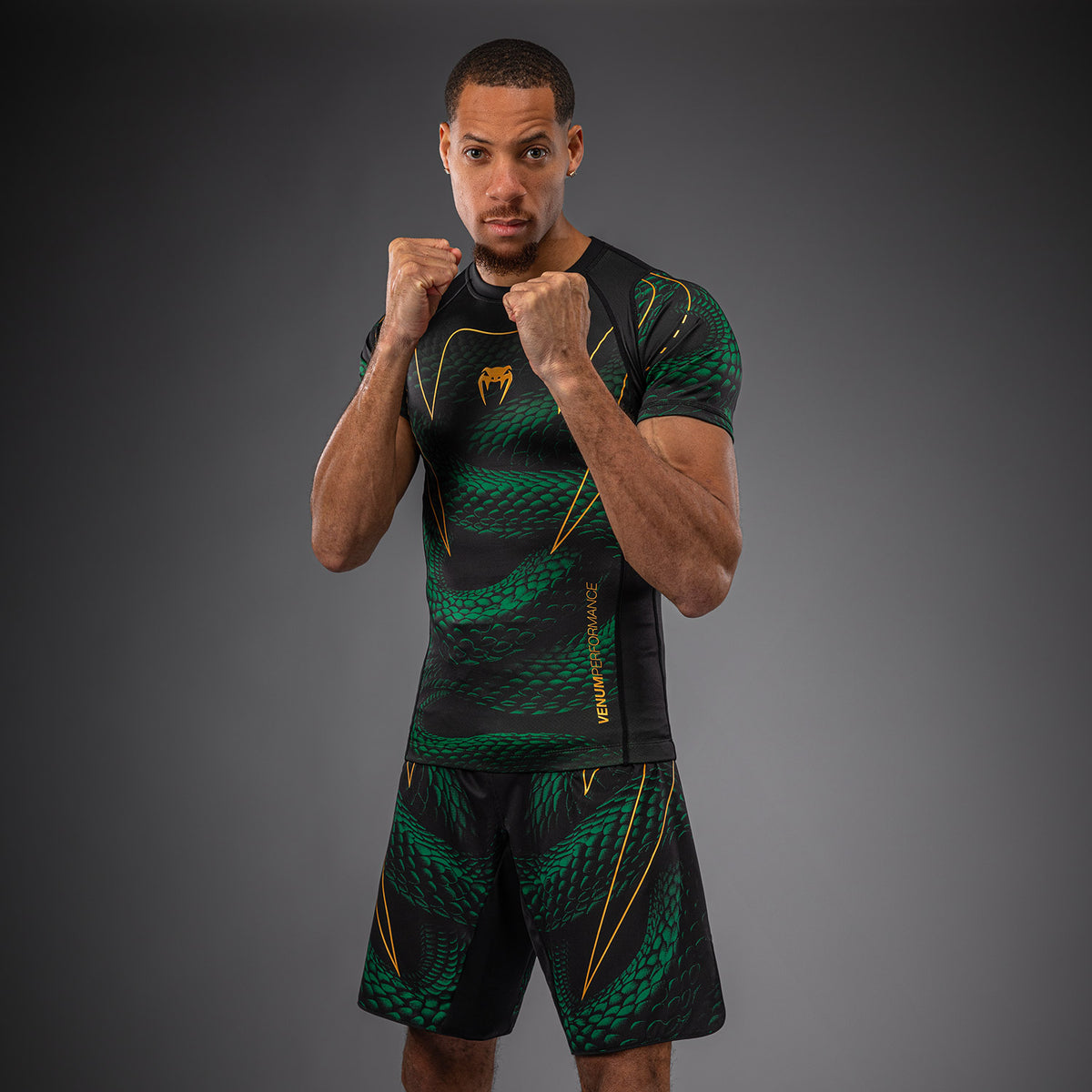 Rashguard à Manches Courtes Venum Matupa - Noir/Vert/Or - product-type_T-Shirts de Compression