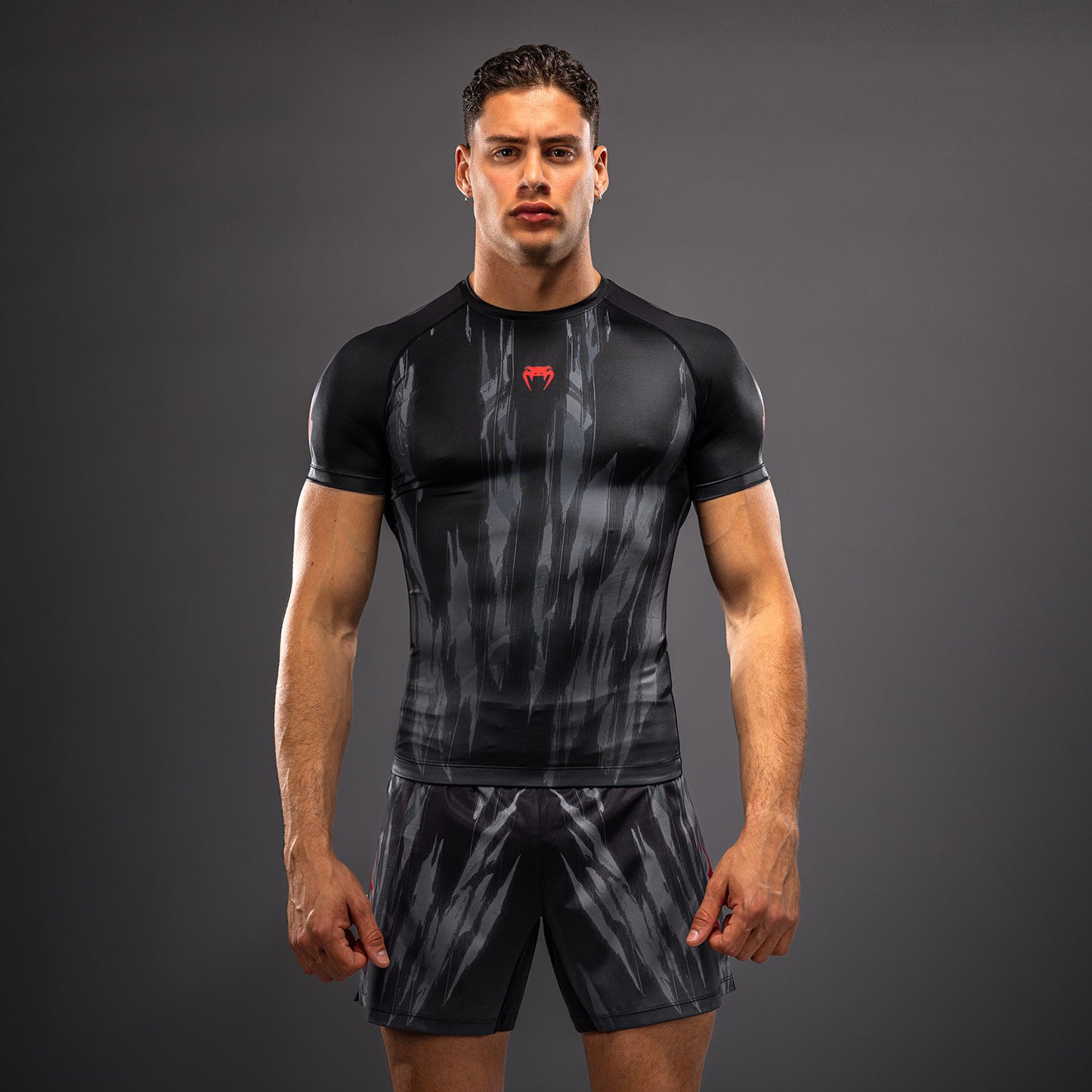 Rashguard à Manches Courtes Venum Demon - Noir/Gris