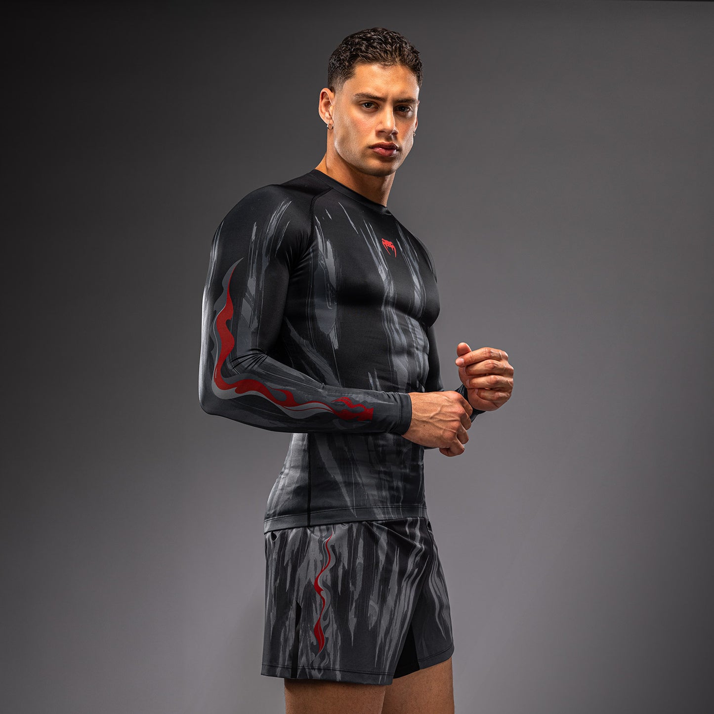 Rashguard à Manches Longues Venum Demon - Noir/Gris