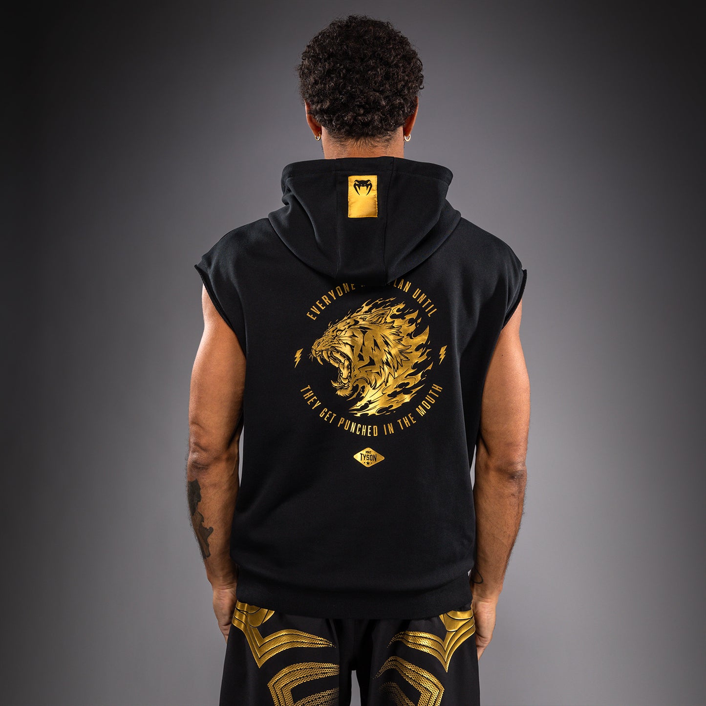 Sweat à capuche Sans Manches Venum x Mike Tyson Tiger - Noir/Or