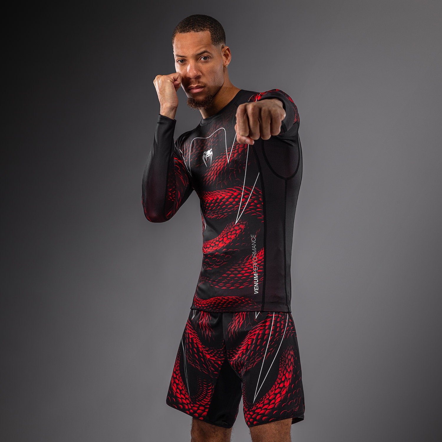 Rashguard à Manches Longues Venum Matupa - Noir/Rouge/Argent - product-type_T-Shirts de Compression