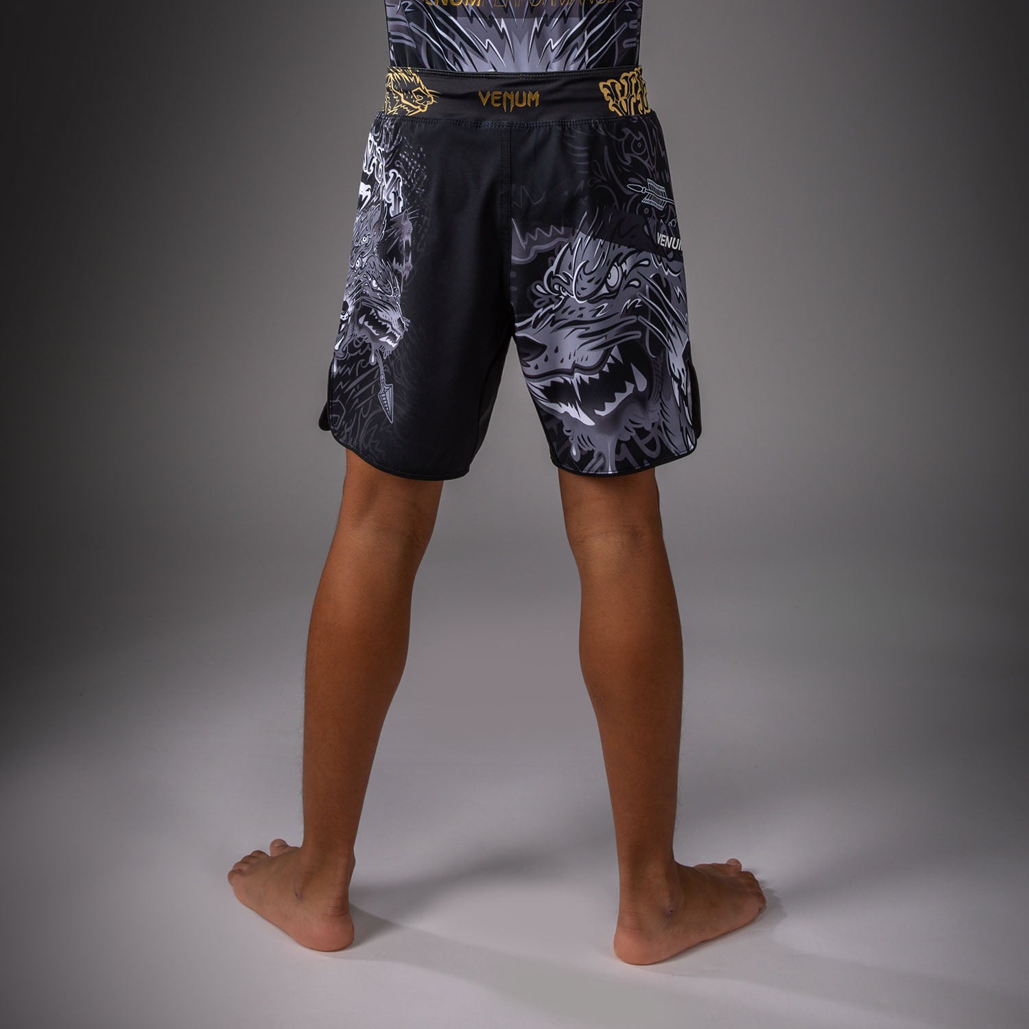 Short de Combat Pour Enfants Venum Wolf Atak – Noir/Gris - product-type_Shorts de MMA