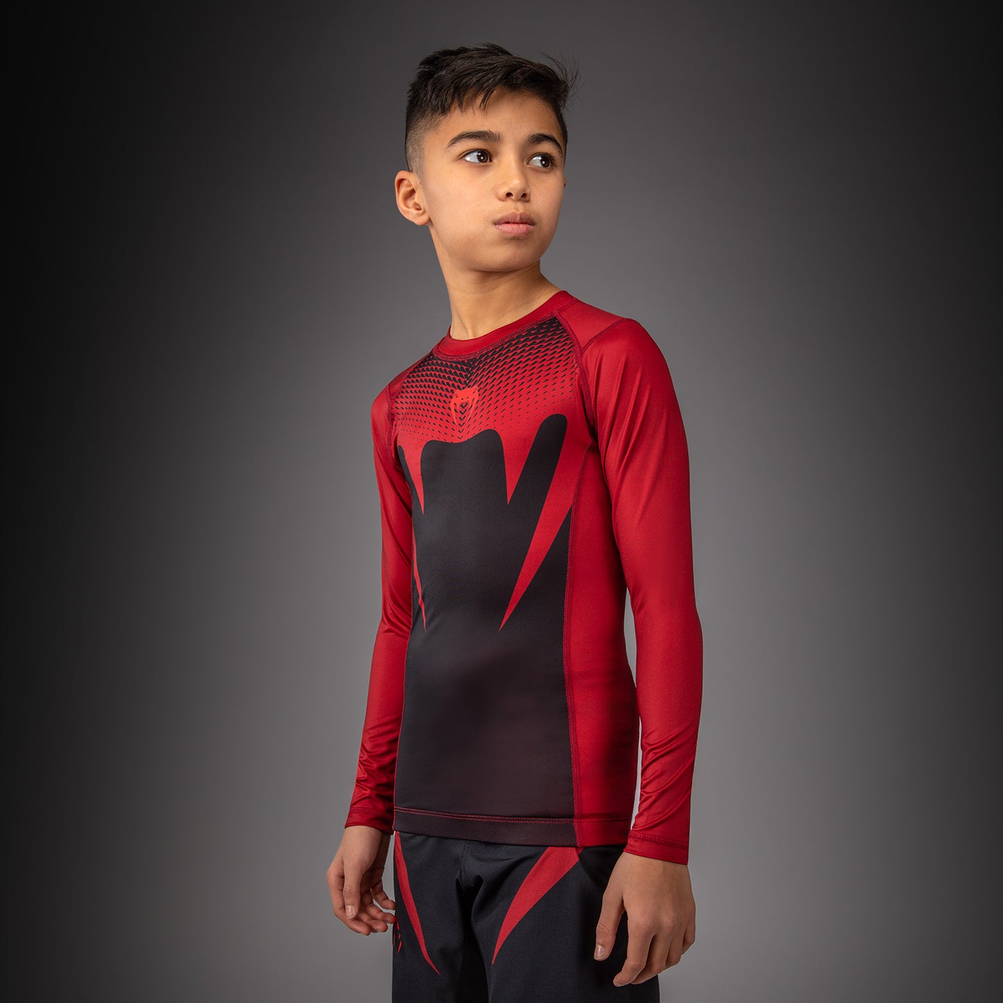 Rashguard à Manches Longues Pour Enfant Venum Attack - Noir/Rouge