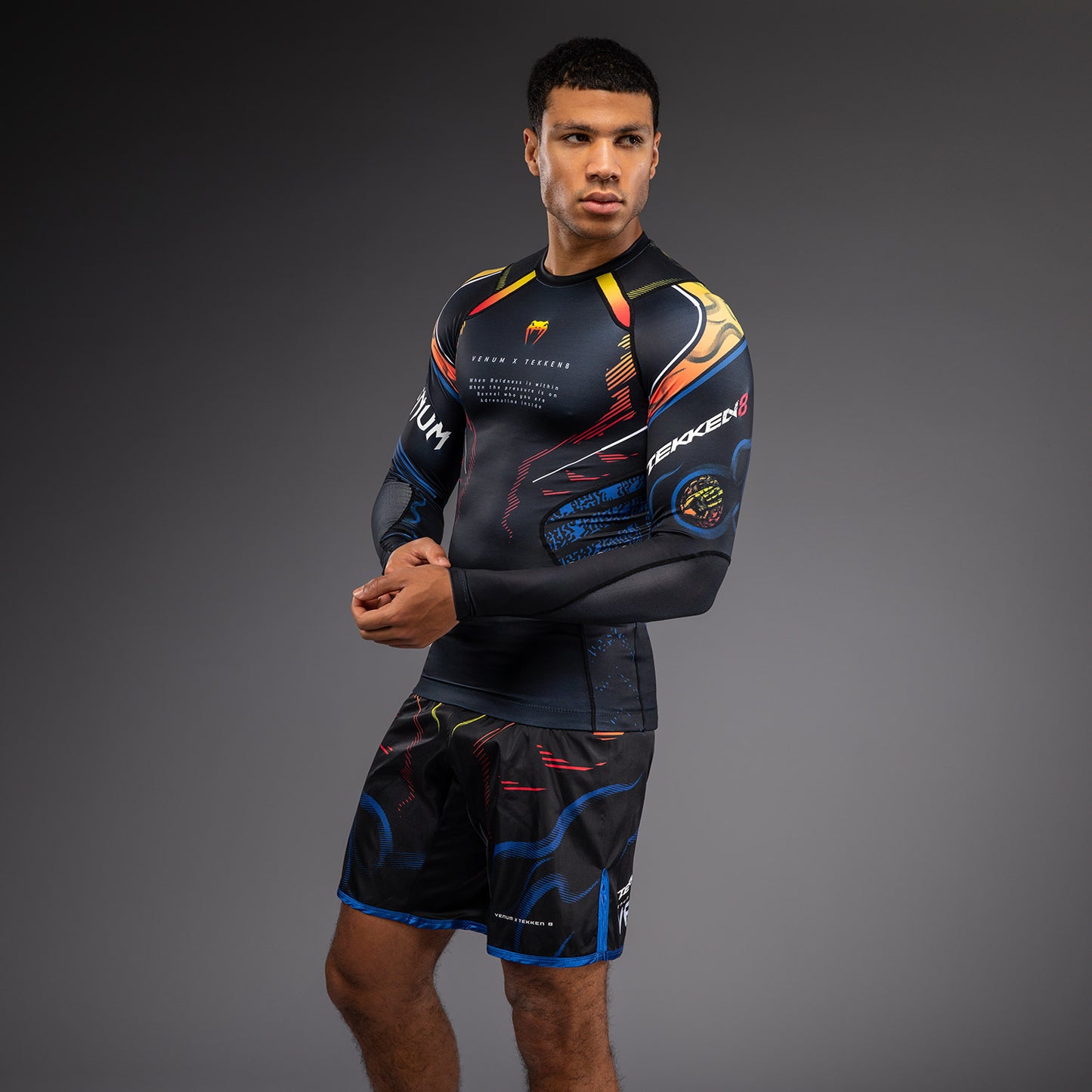 Rashguard à Manches Longues Yoshimitsu Venum x TEKKEN 8 - Noir/Orange - product-type_T-Shirts de Compression