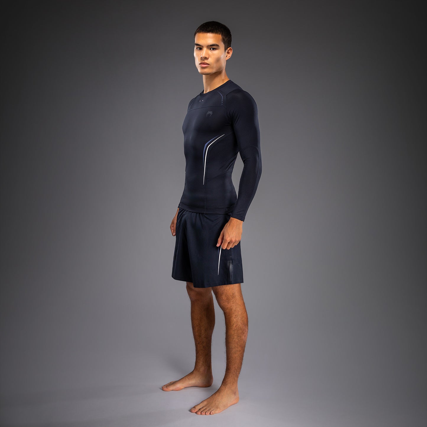 Rashguard à Manches Longues Venum G-Core - Bleu Marine/Blanc