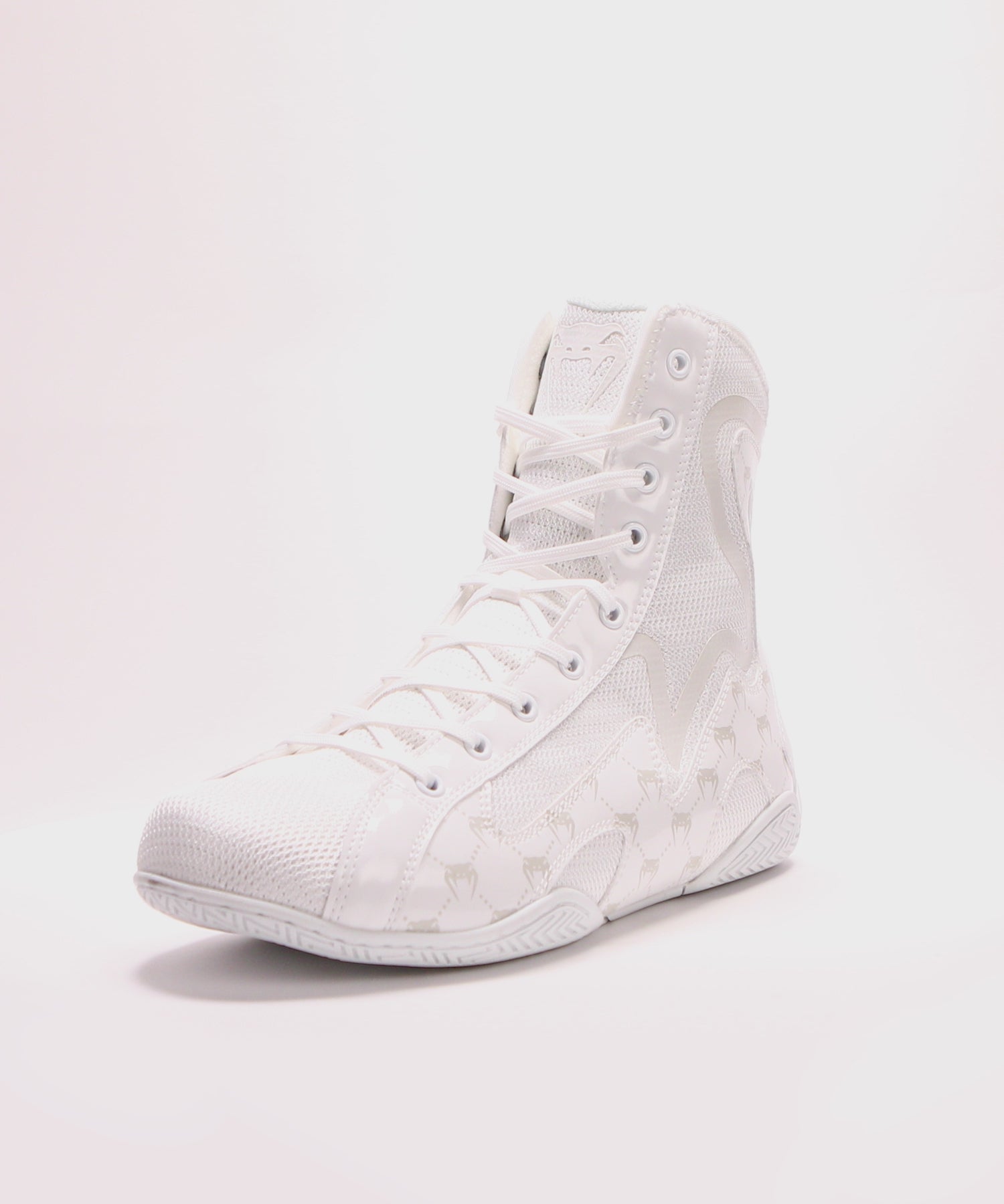 Chaussures de boxe Venum Elite Evo Monogram - Blanc/Blanc Cassé - Chaussures de boxe
