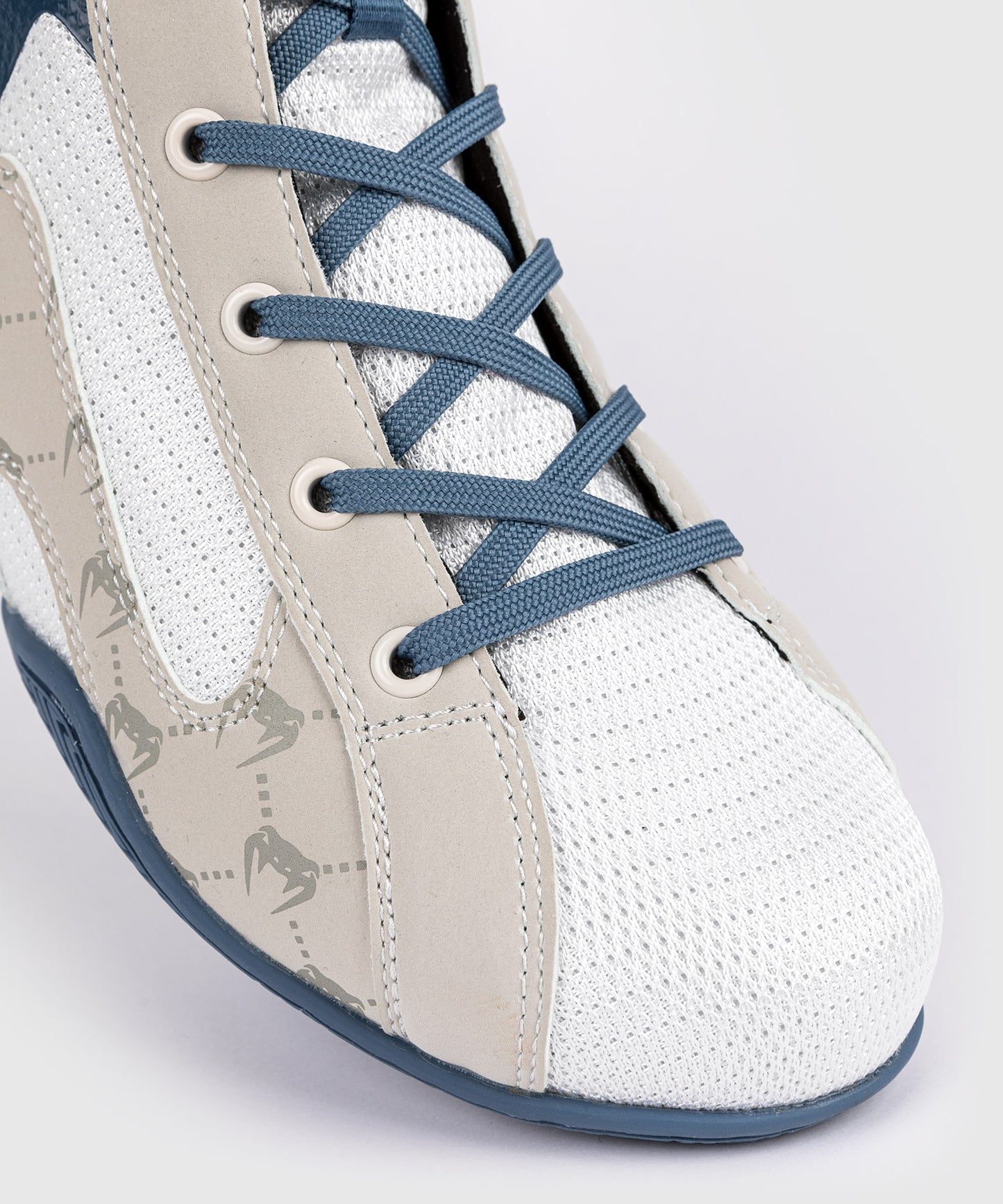 Chaussures De Boxe Venum Elite Evo Monogram – Blanc/Bleu - Chaussures de boxe