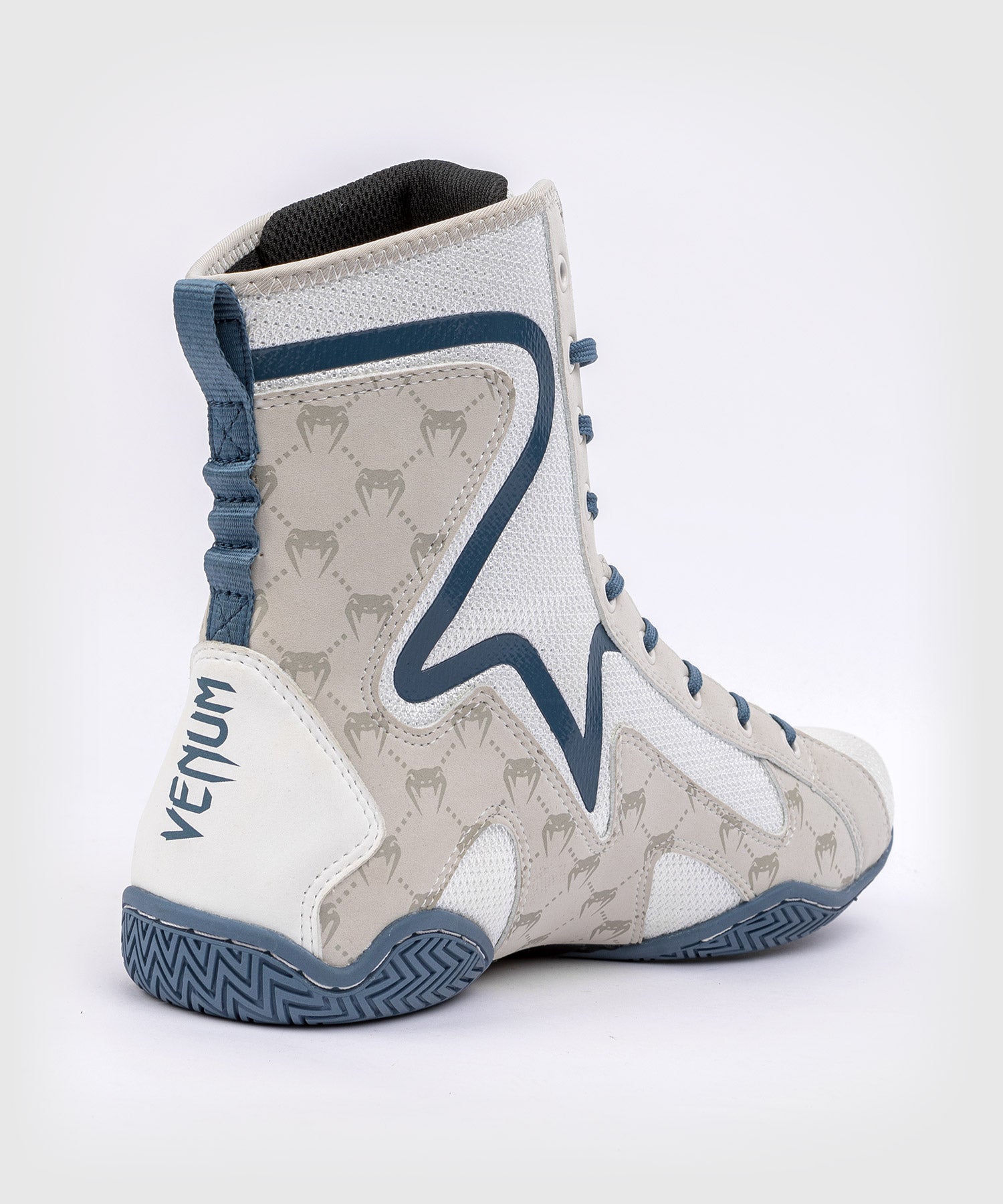 Chaussures De Boxe Venum Elite Evo Monogram – Blanc/Bleu - Chaussures de boxe