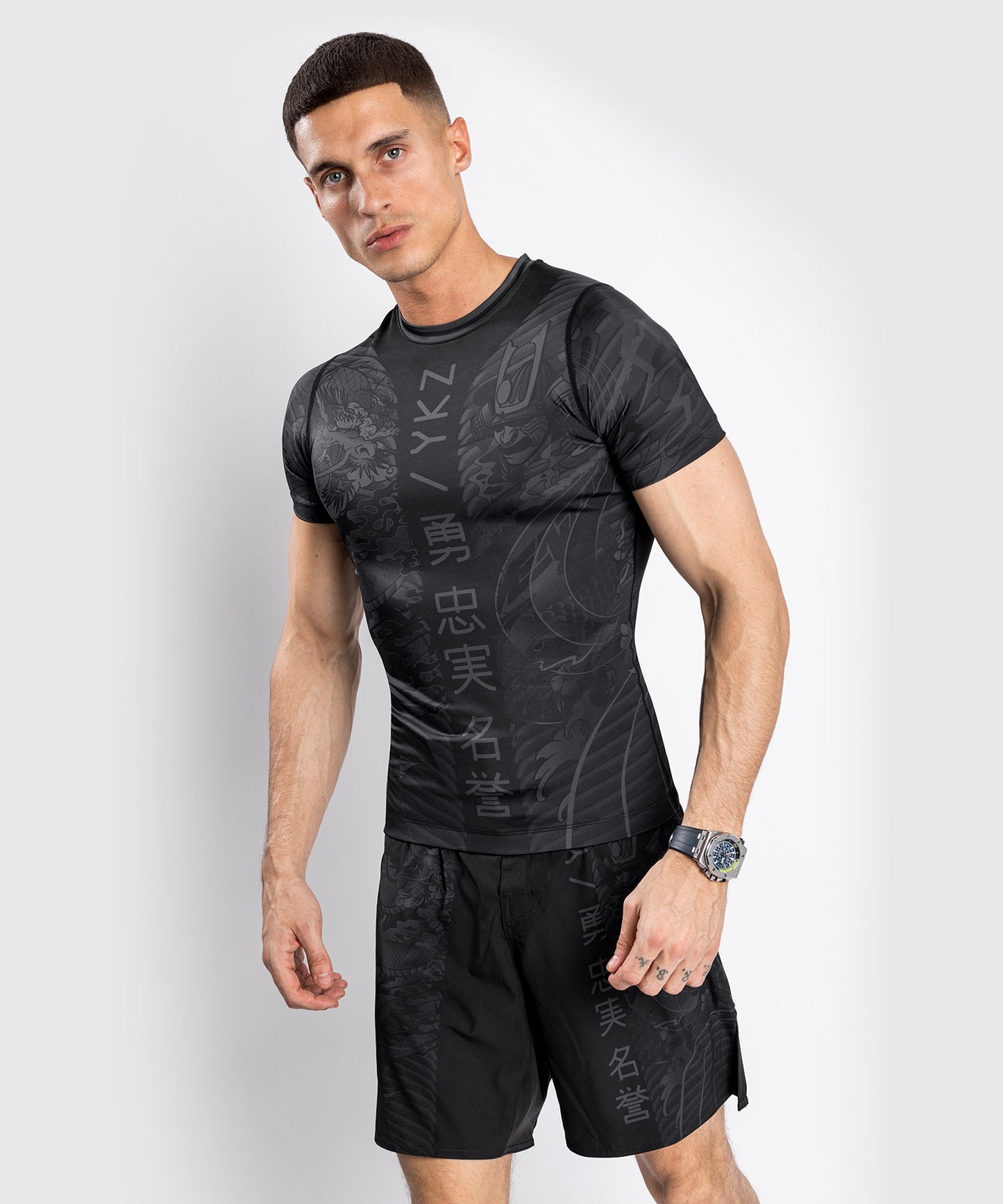 T-Shirt de Compression Venum YKZ21 - Manches Courtes – Noir/Noir - T-shirts de compression