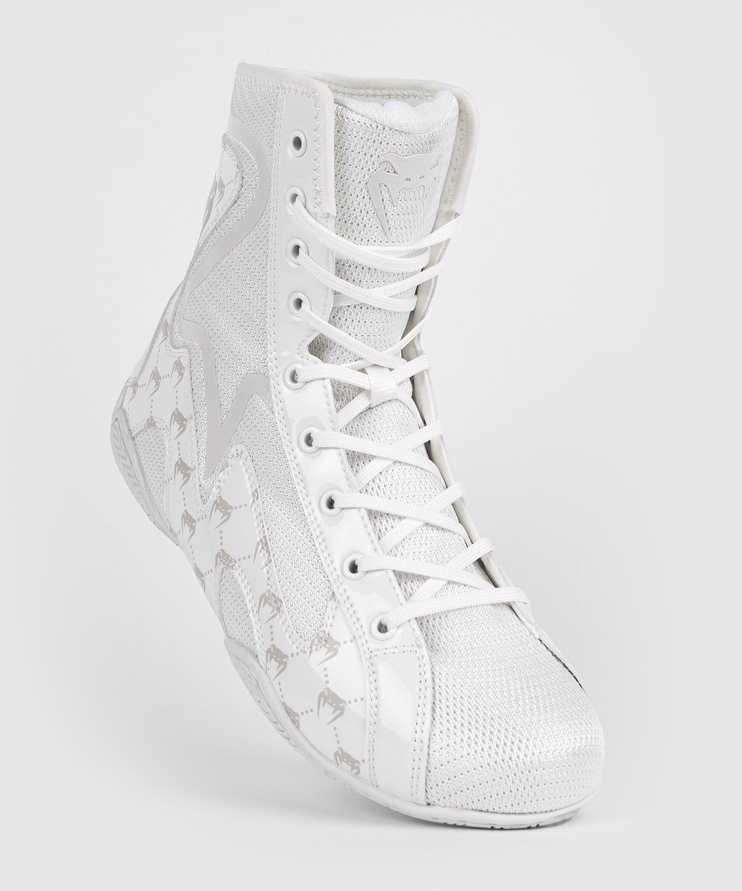 Chaussures de boxe Venum Elite Evo Monogram - Blanc/Blanc Cassé - Chaussures de boxe
