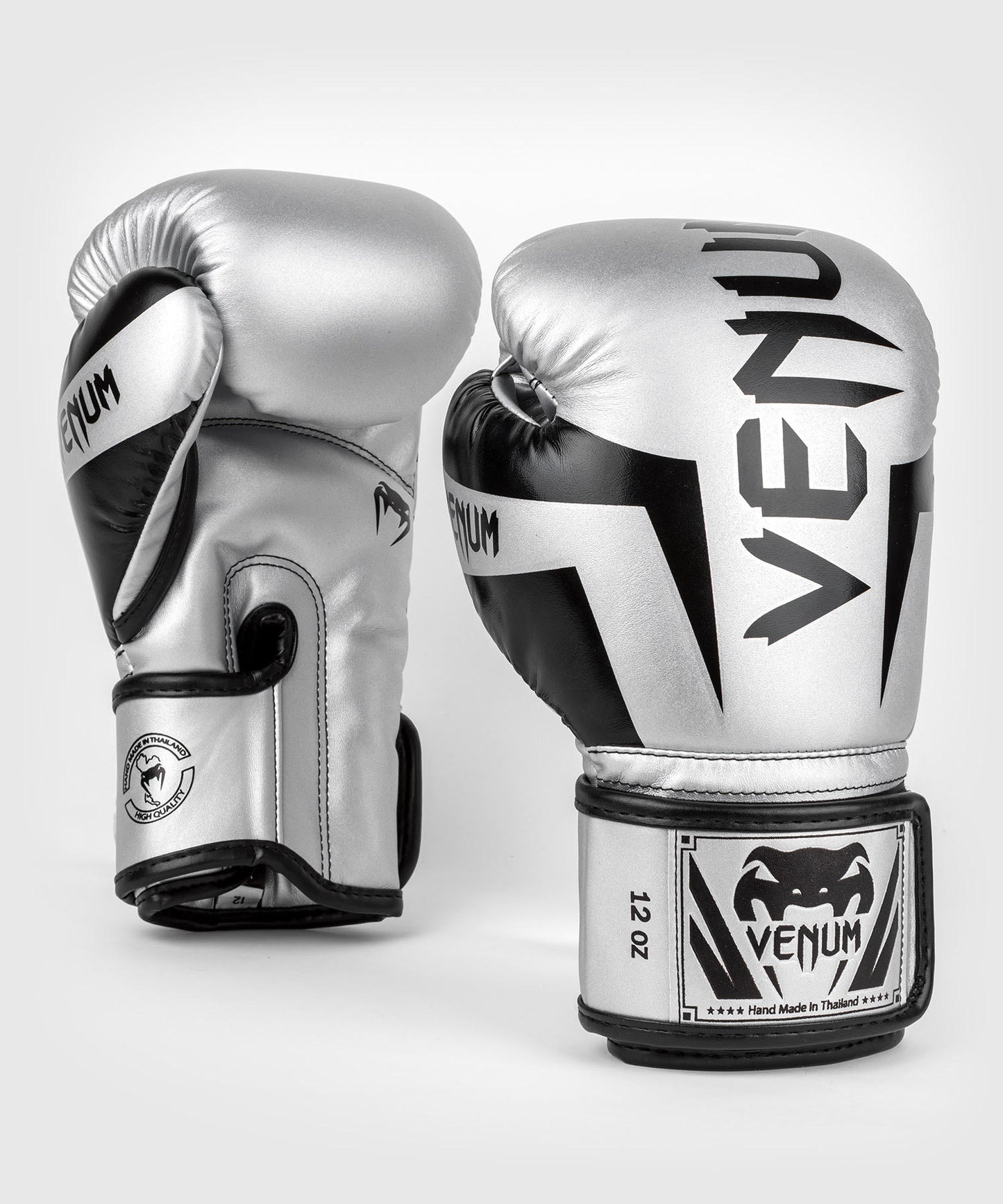 Gants de boxe Venum Elite - Noir/Argent/Kaki