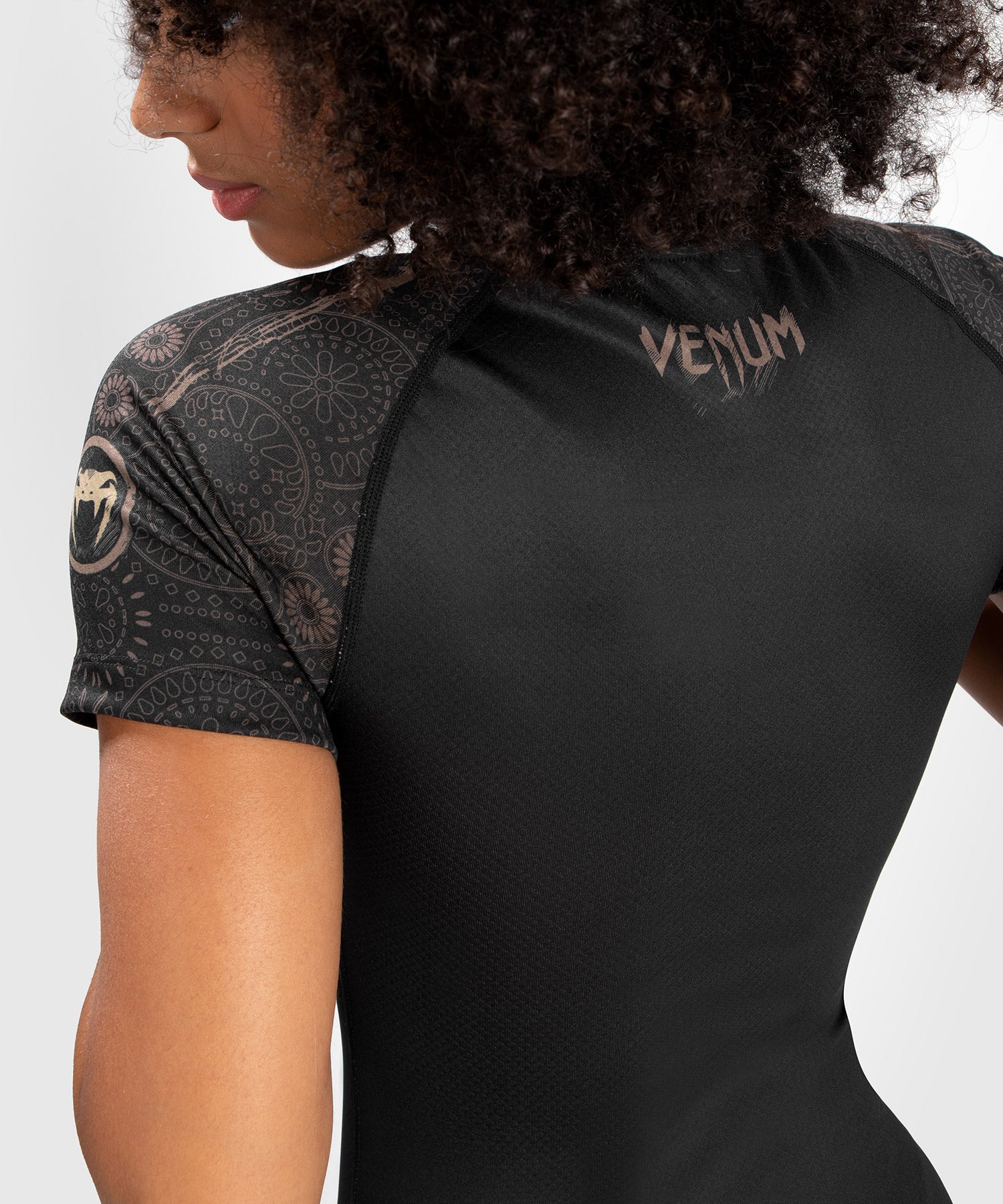 Rashguard Santa Muerte Dark Side Femme Venum - Manches Courtes - Noir/Marron - product-type_T-Shirts de Compression