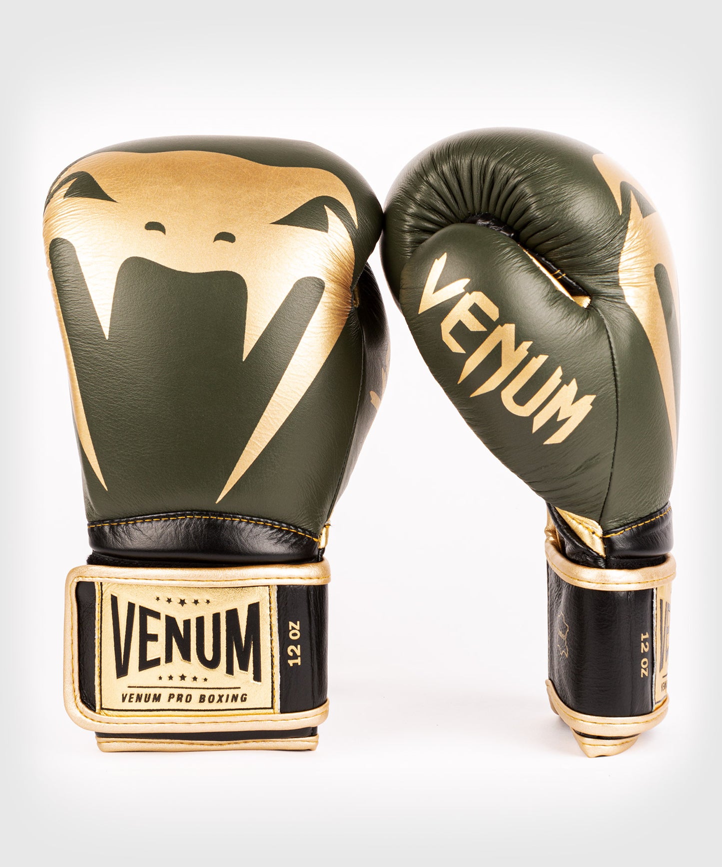 Gants de boxe pro Venum Giant 2.0 - Velcro - Kaki/Or - Gants de boxe Pro