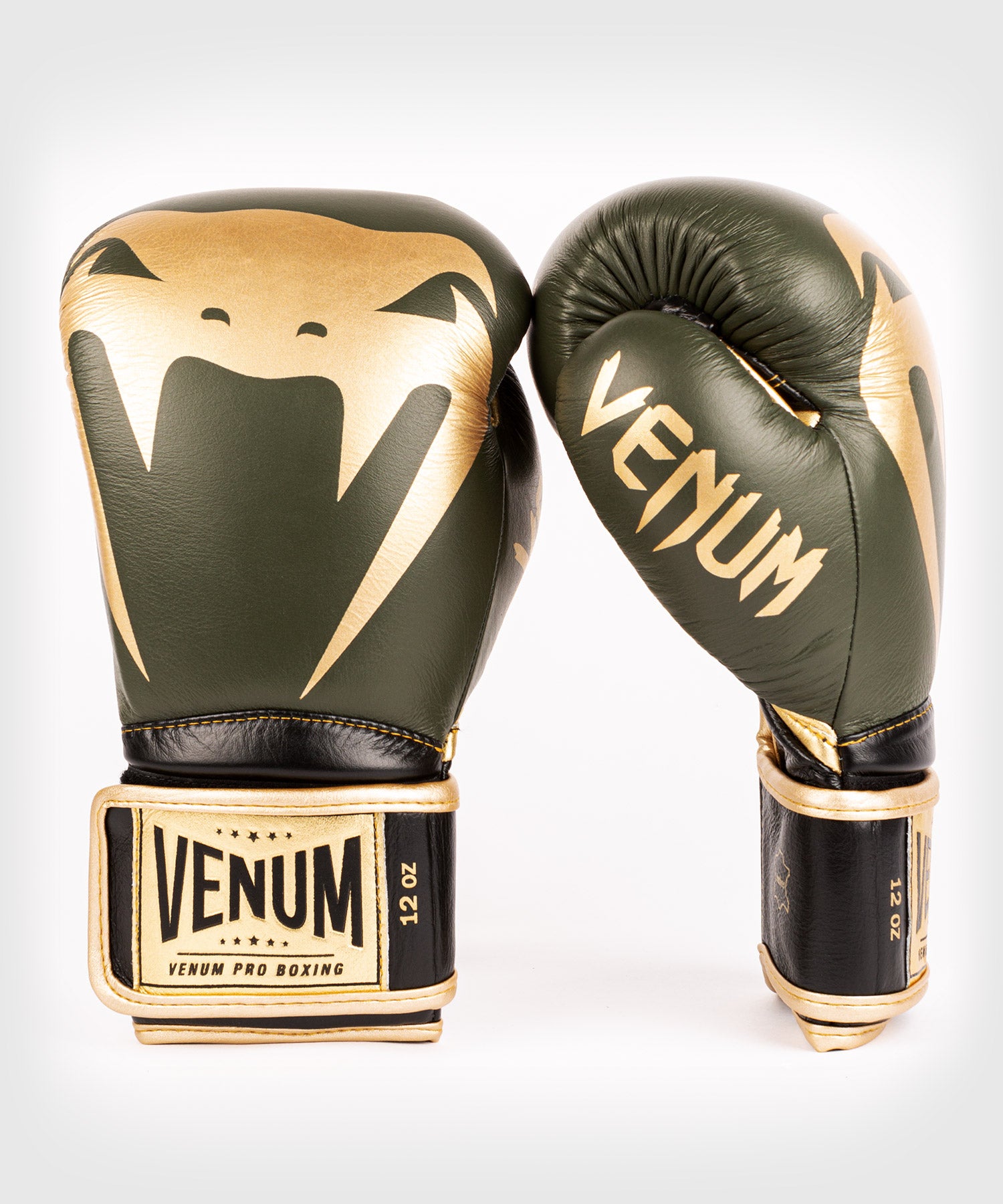 Gants de boxe pro Venum Giant 2.0 - Velcro - Kaki/Or - Gants de boxe Pro