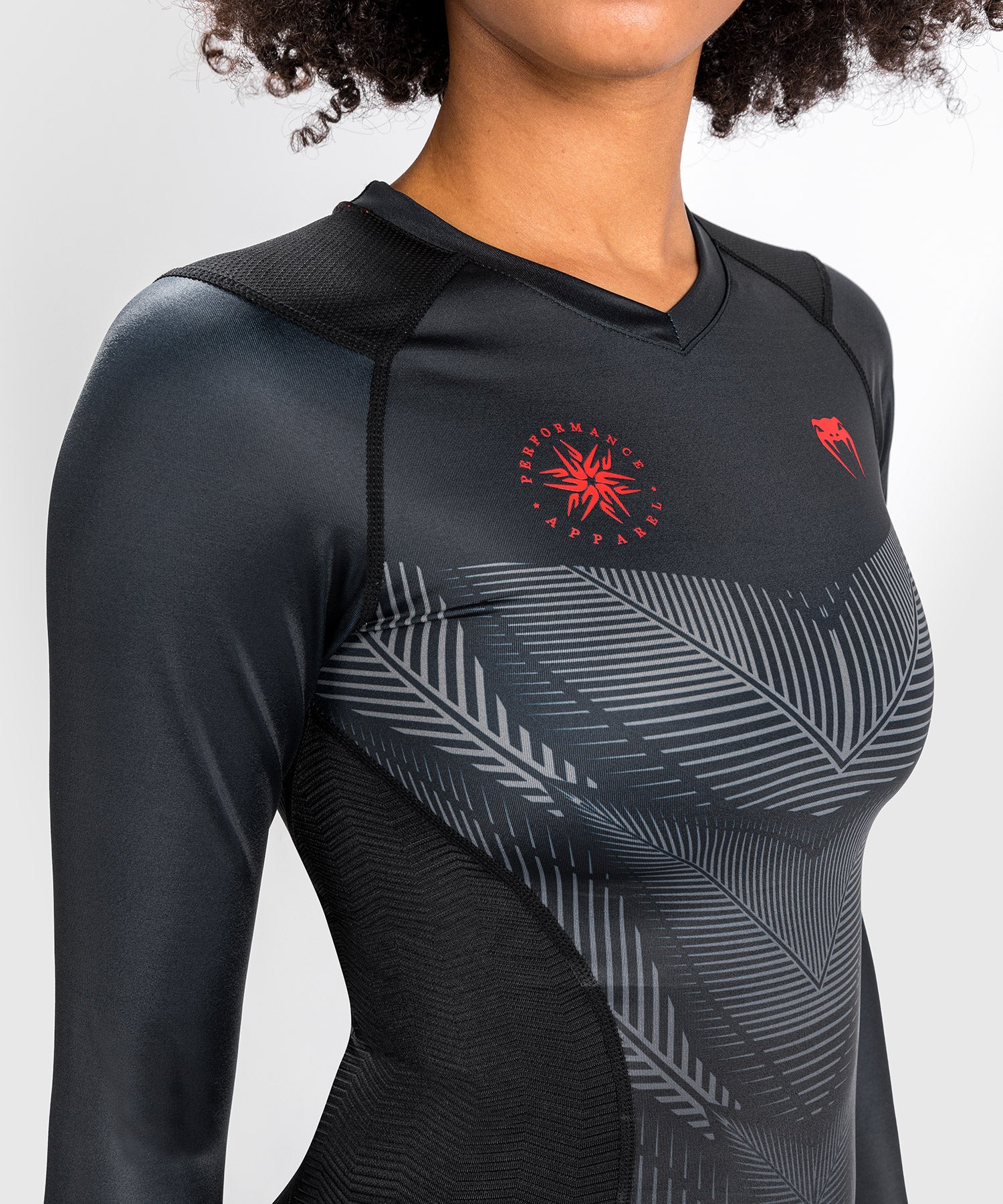 Rashguard Venum Phantom - Manches Longues - Pour Femmes - Noir/Rouge - product-type_T-Shirts de Compression