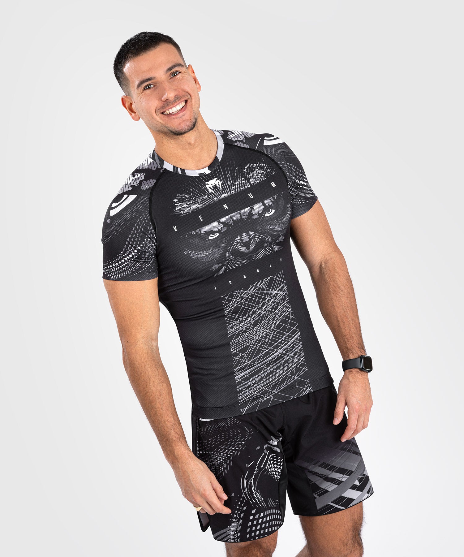 Rashguard Manches Courtes Venum Gorilla Jungle - Noir/Blanc - product-type_T-Shirts de Compression