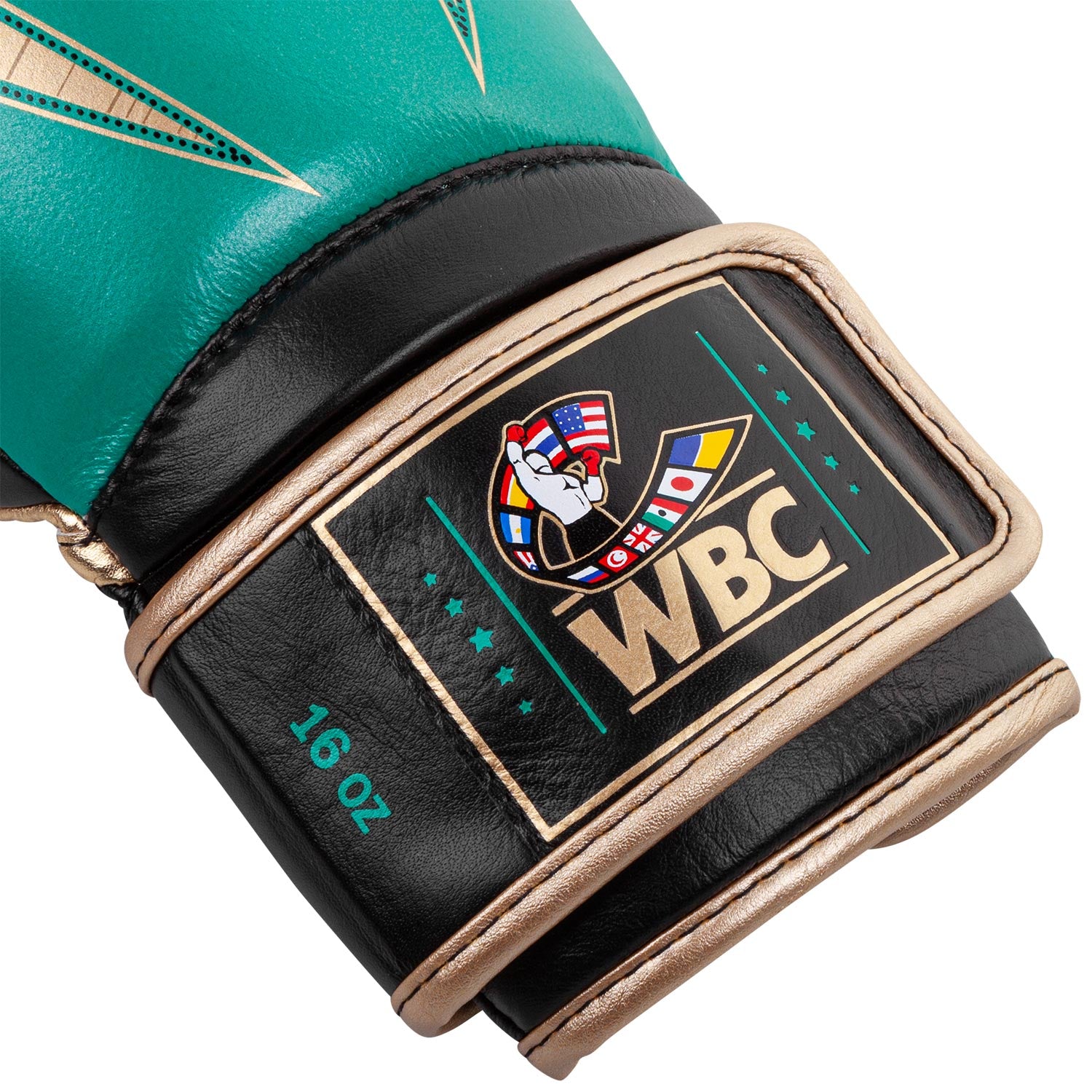 Gants de boxe Pro Venum Giant 2.0 - Edition limitée WBC - Velcro - Vert Métallique/Doré - Gants de boxe Pro