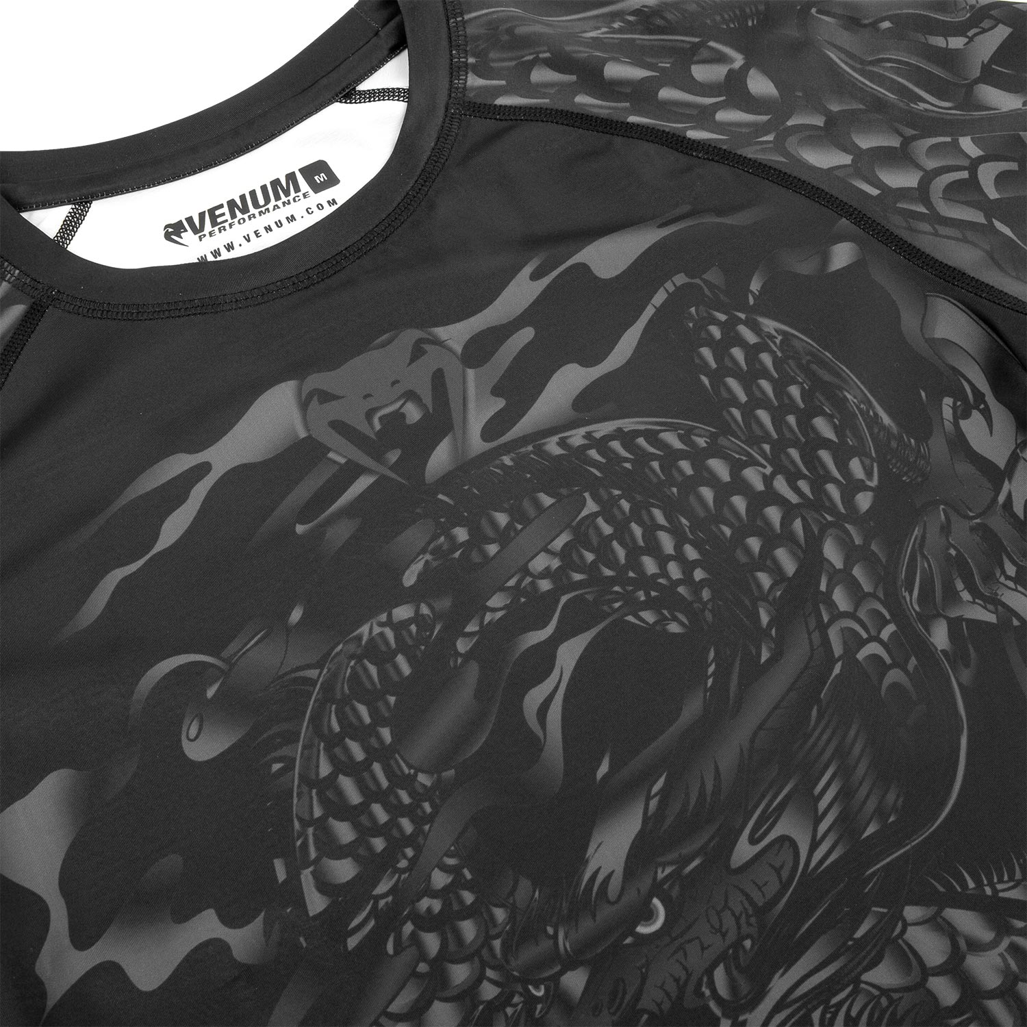 Rashguard Venum Dragon's Flight - Manches courtes - Noir/Noir - T-shirts de compression