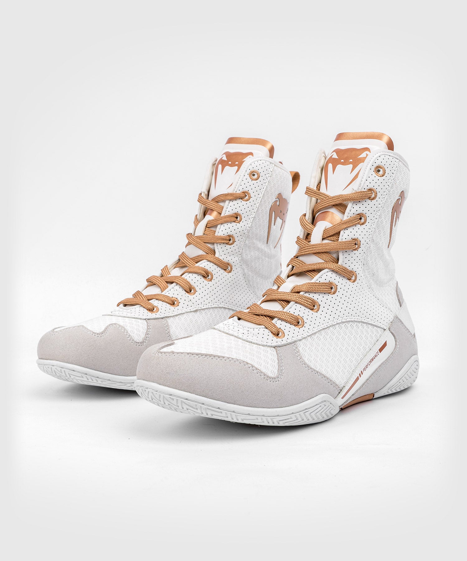 Chaussures de Boxe Venum Elite - Blanc/Or - Chaussures de boxe