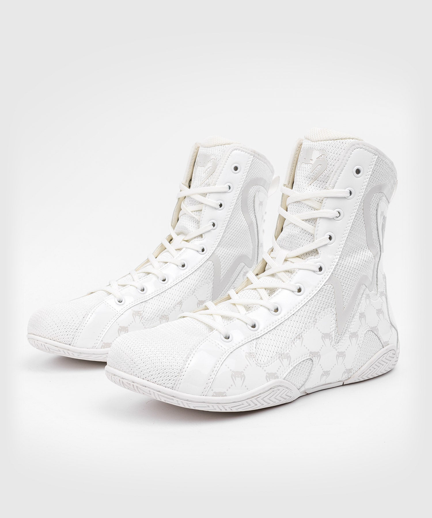 Chaussures de boxe Venum Elite Evo Monogram - Blanc/Blanc Cassé - Chaussures de boxe
