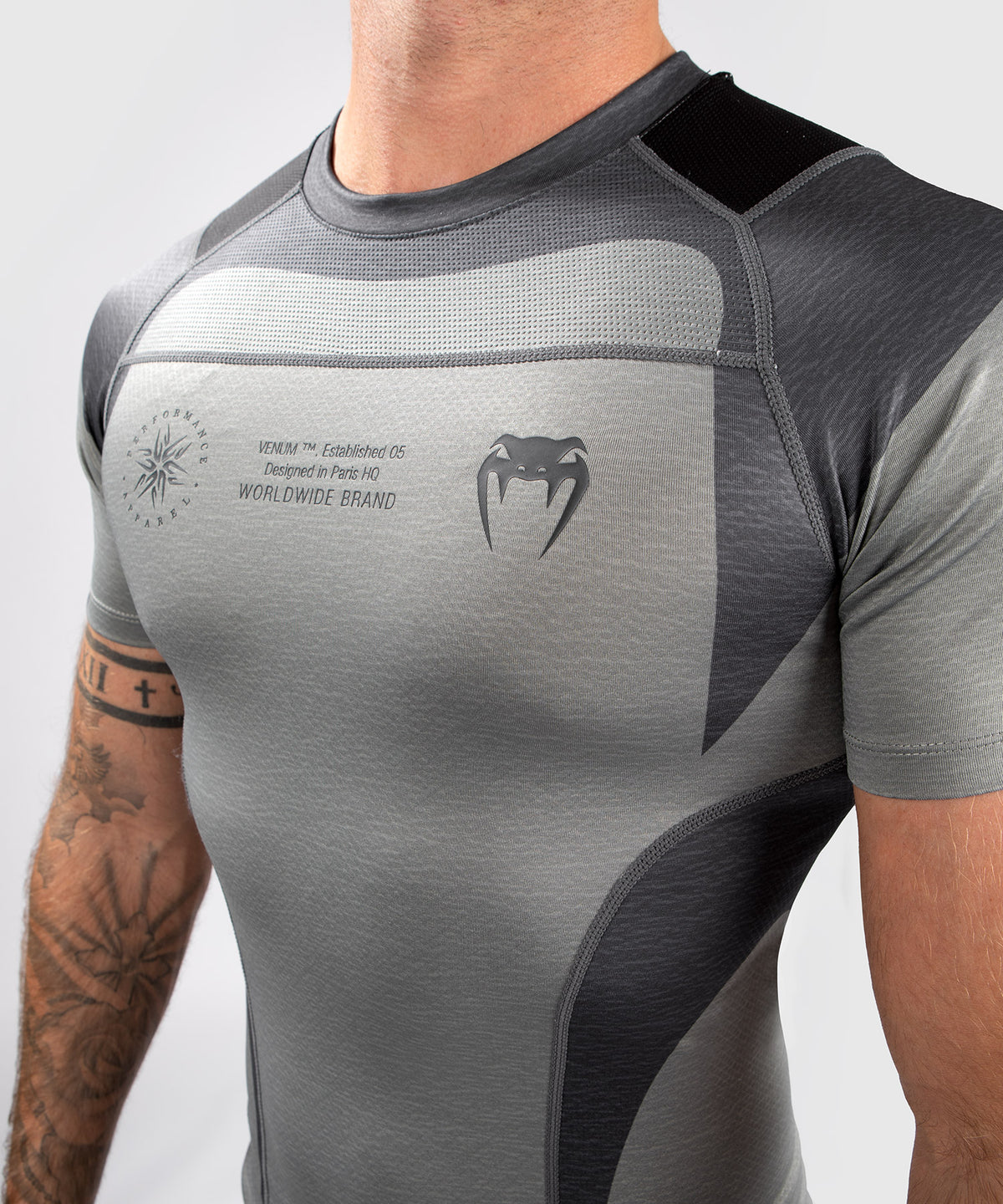 T-Shirt de Compression Venum Stone - Manches Courtes - Vert Minéral - T-shirts de compression