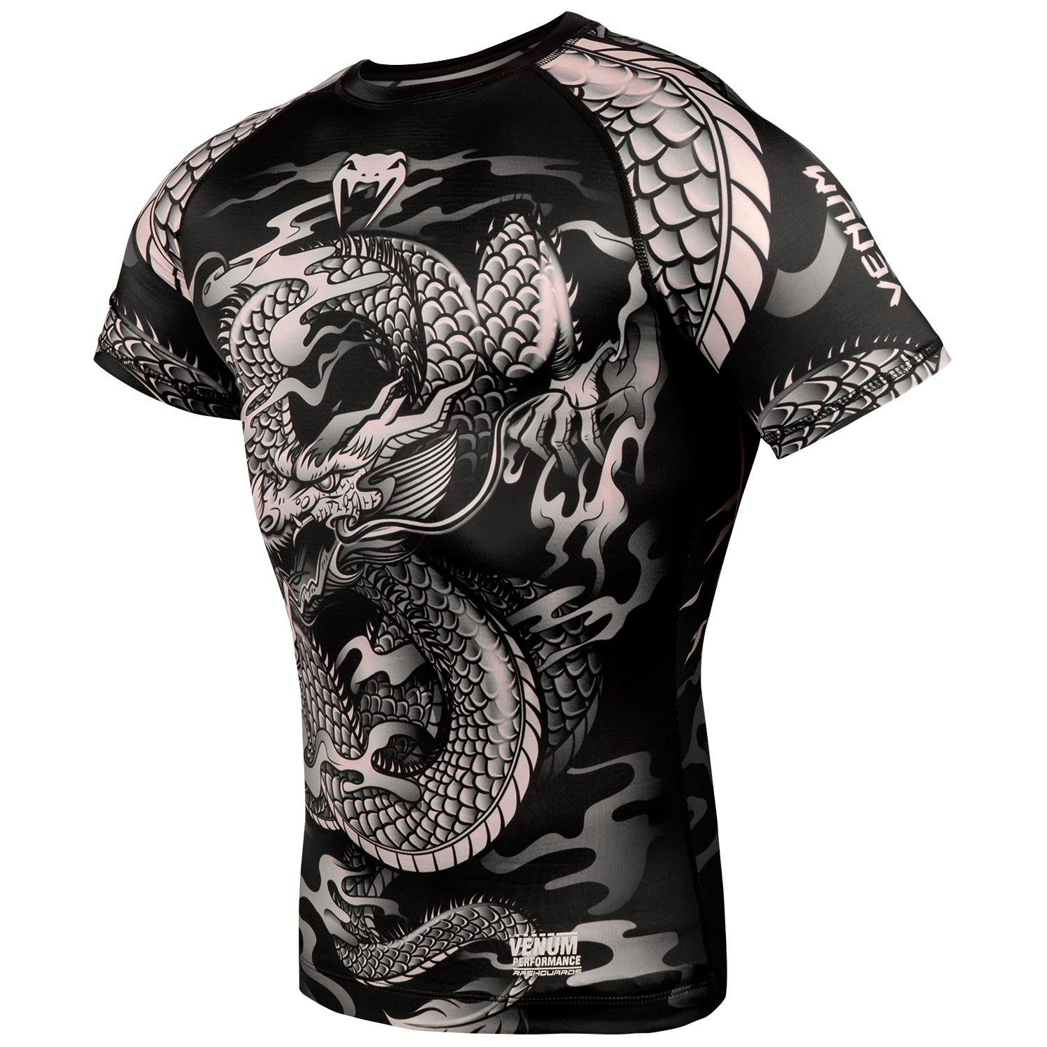 Rashguard Venum Dragon's Flight - Manches courtes - Noir/Sable - T-shirts de compression